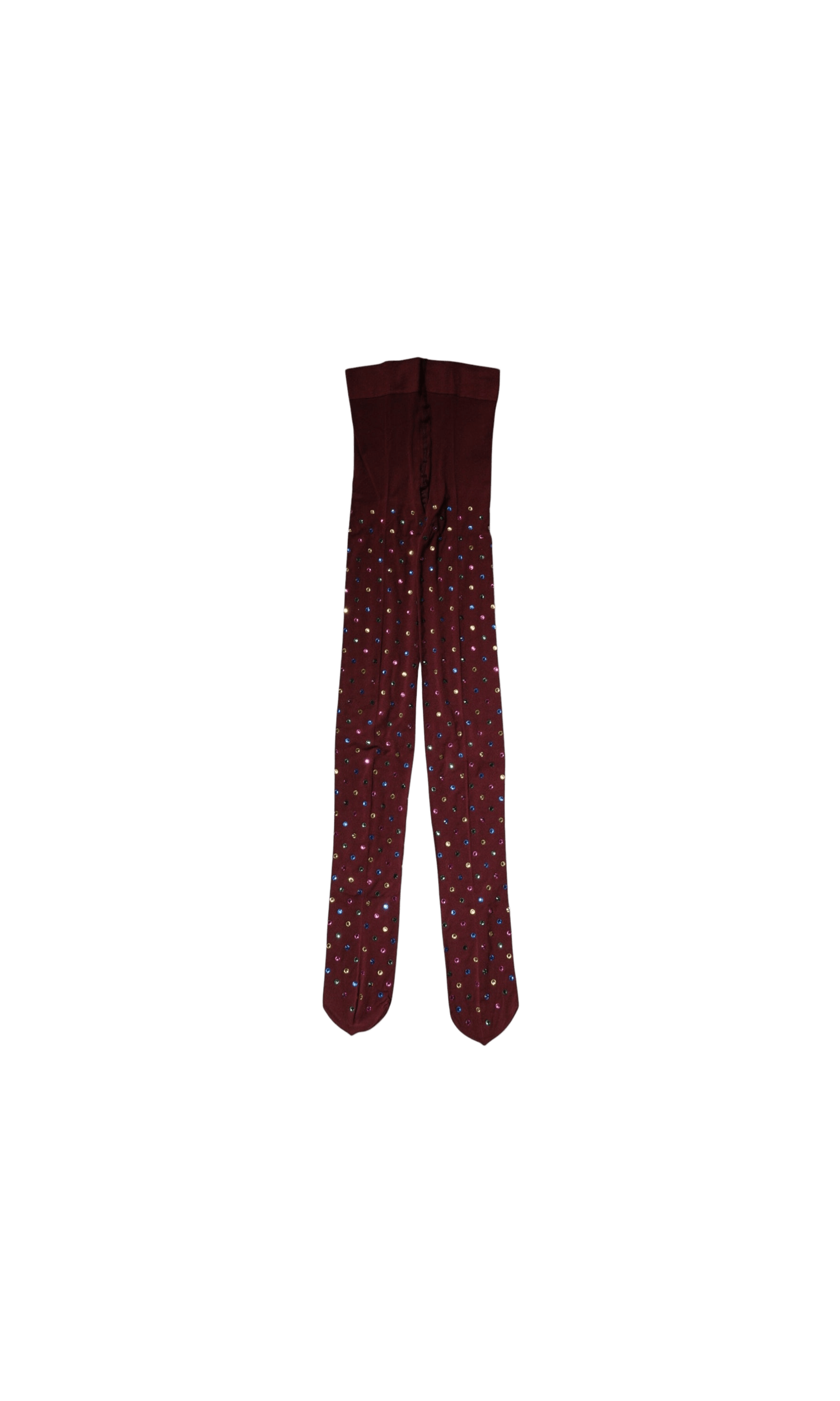 Dolce & Gabbana Nylon Maroon Crystal Embellished Pantyhose Tights Glam Steals