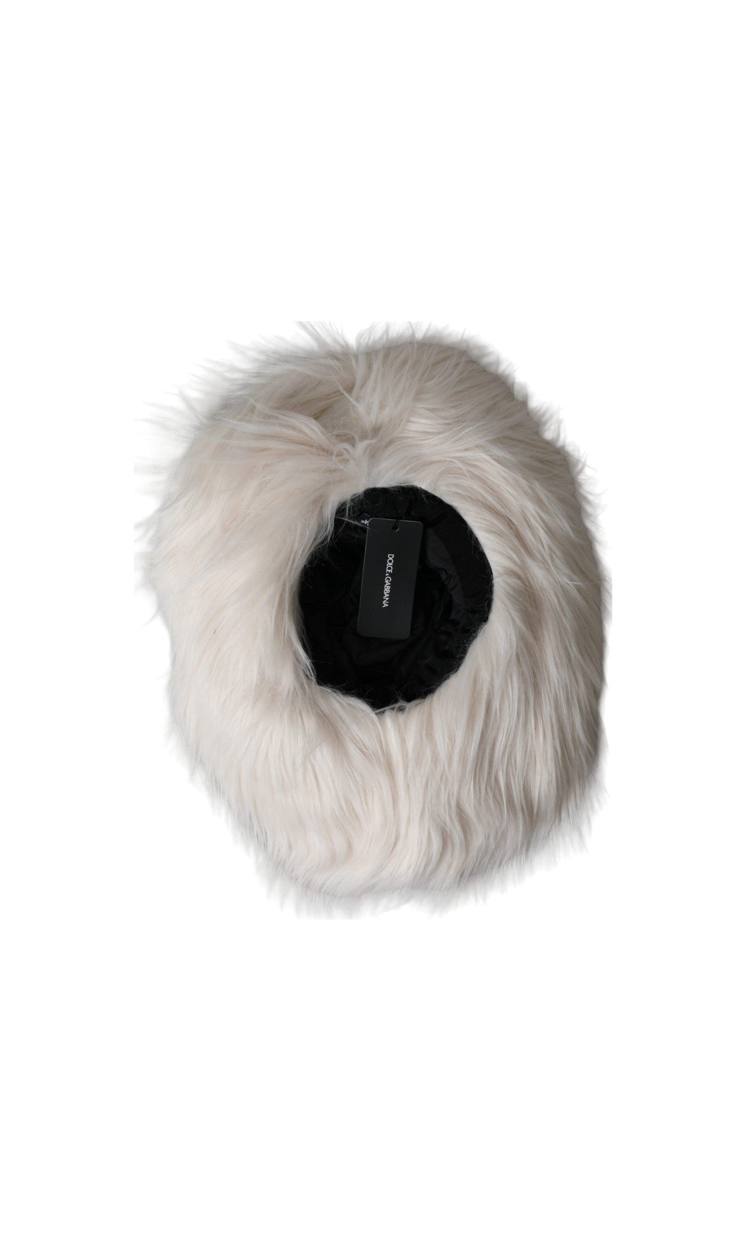 Dolce & Gabbana Off Acrylic Fur Womens Bucket White Hat Glam Steals