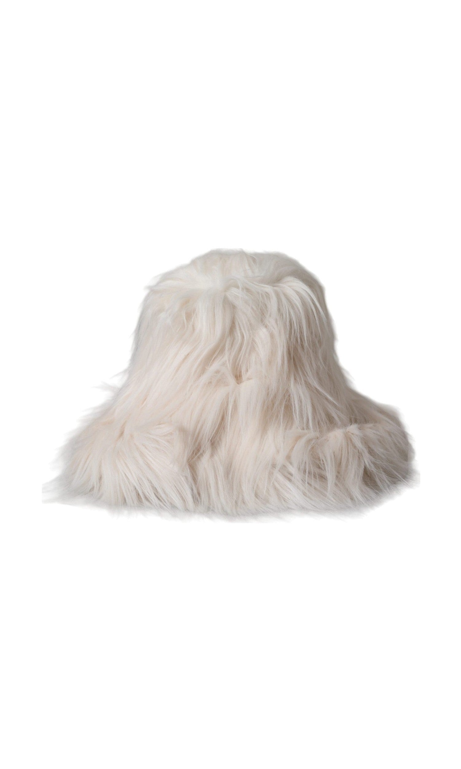 Dolce & Gabbana Off Acrylic Fur Womens Bucket White Hat Glam Steals