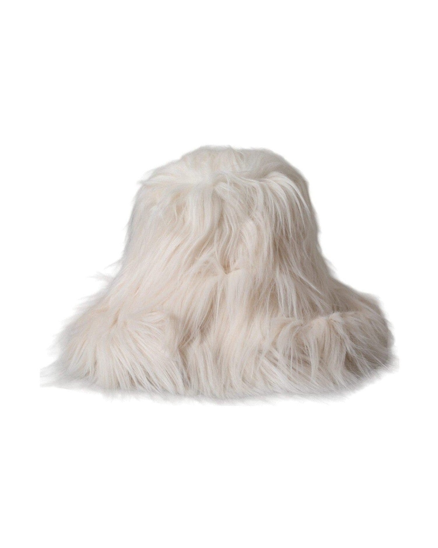 Dolce & Gabbana Off Acrylic Fur Womens Bucket White Hat Glam Steals