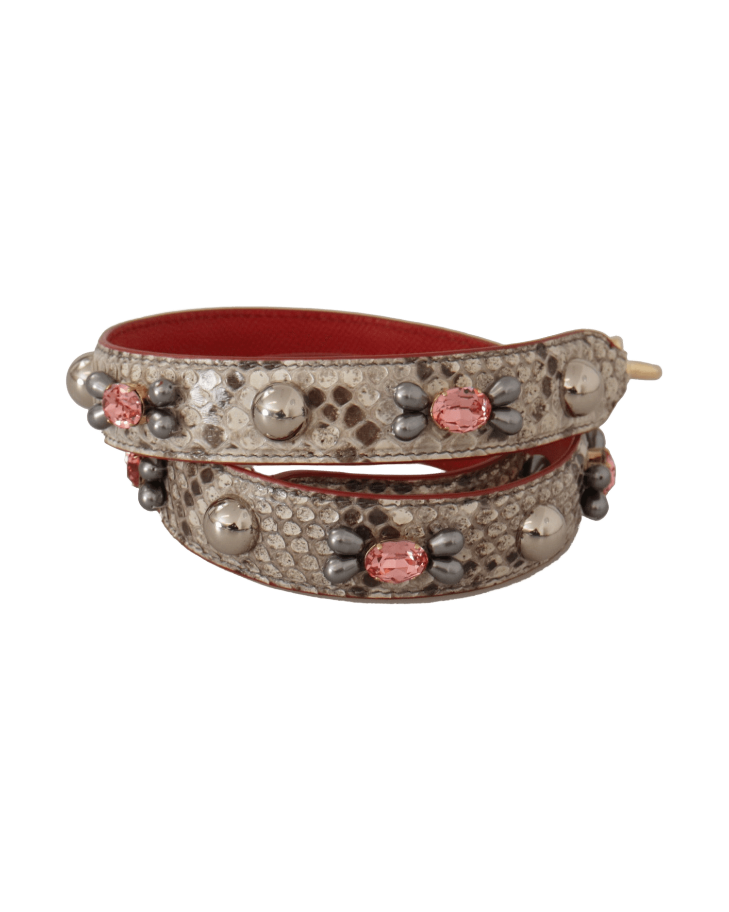 Dolce & Gabbana Opulent Python Leather Bag Strap Beige Glam Steals