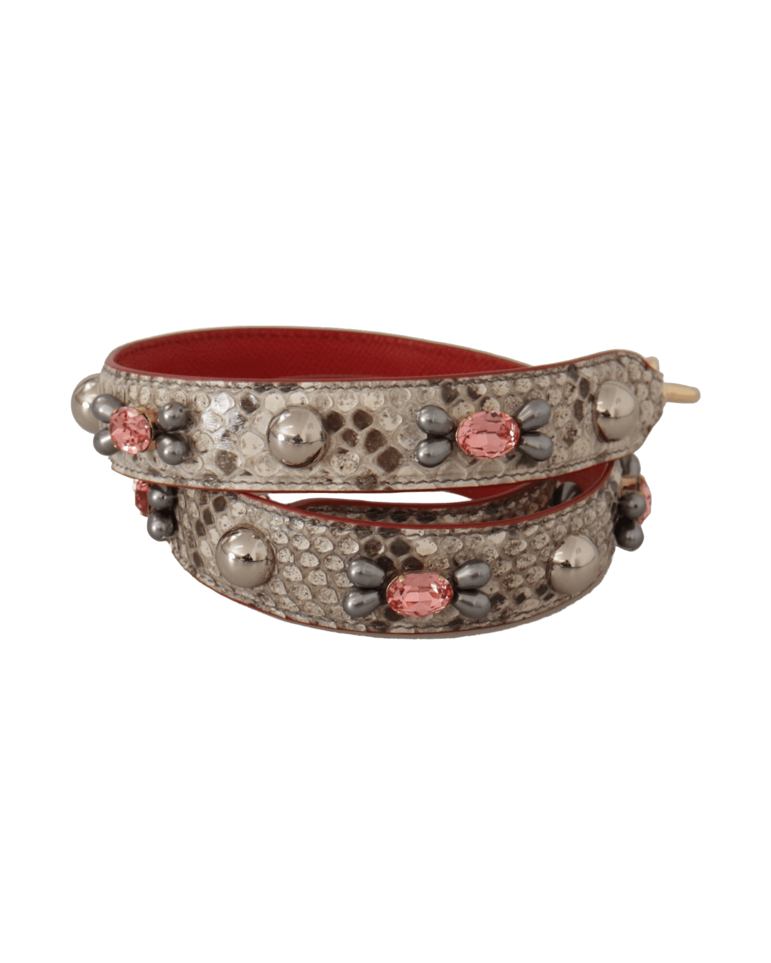 Dolce & Gabbana Opulent Python Leather Bag Strap Beige Glam Steals