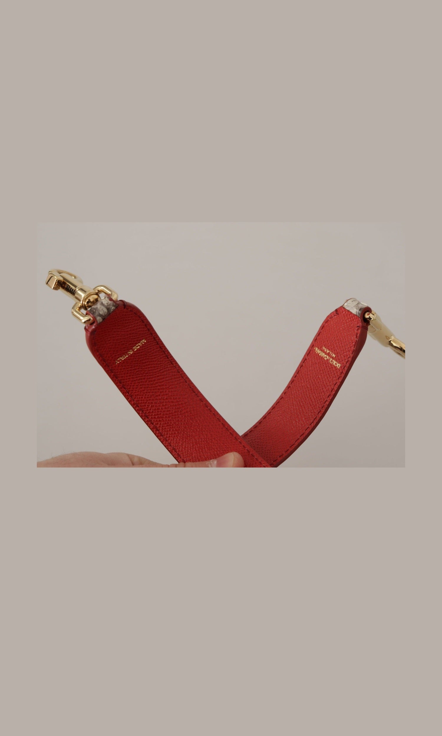 Dolce & Gabbana Opulent Python Leather Bag Strap Beige Glam Steals