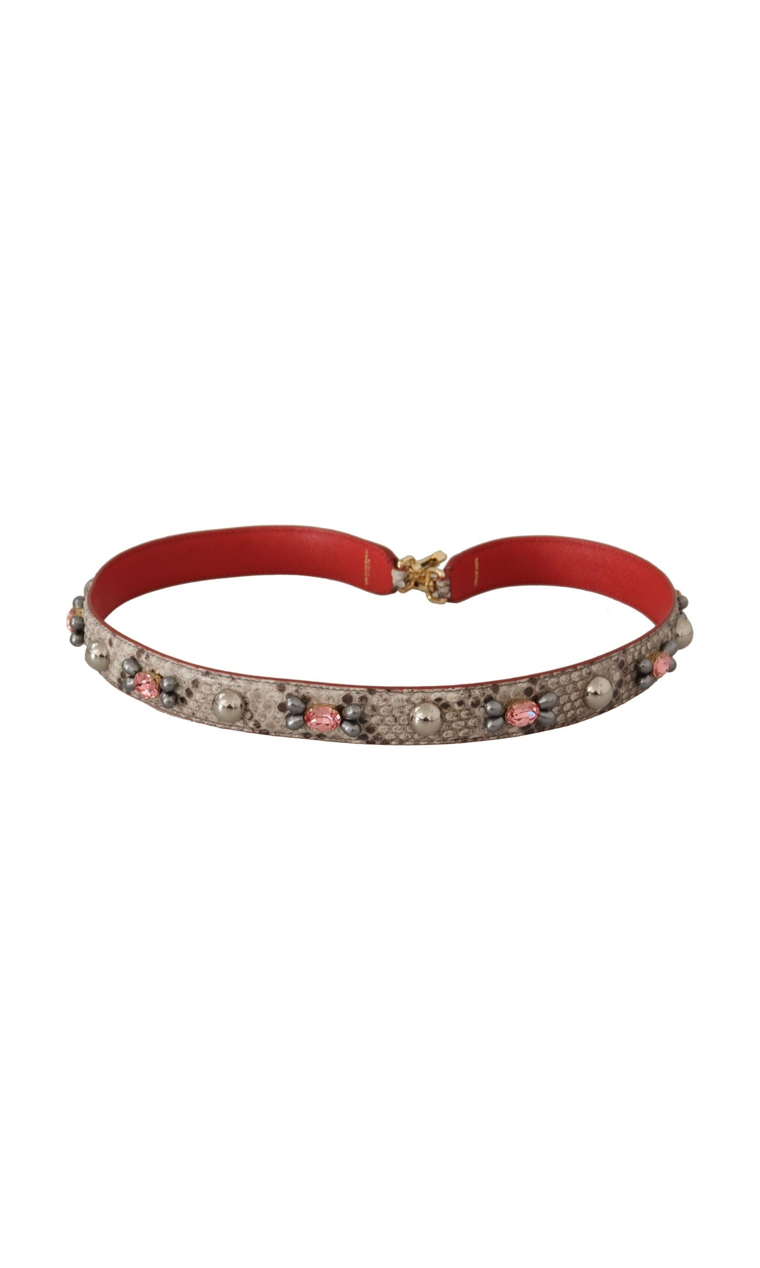Dolce & Gabbana Opulent Python Leather Bag Strap Beige Glam Steals