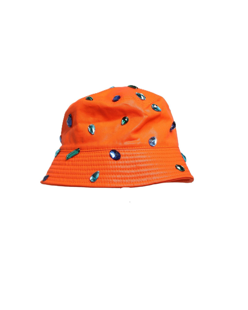 Dolce & Gabbana Orange Crystal Embellished Bucket Fisherman Cap Hat Glam Steals