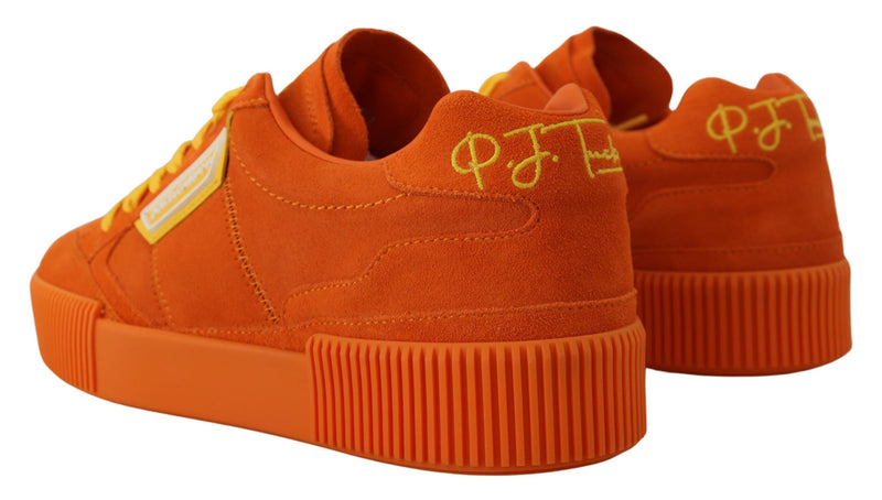Dolce & Gabbana Orange Leather Pj Tucker Sneakers Glam Steals