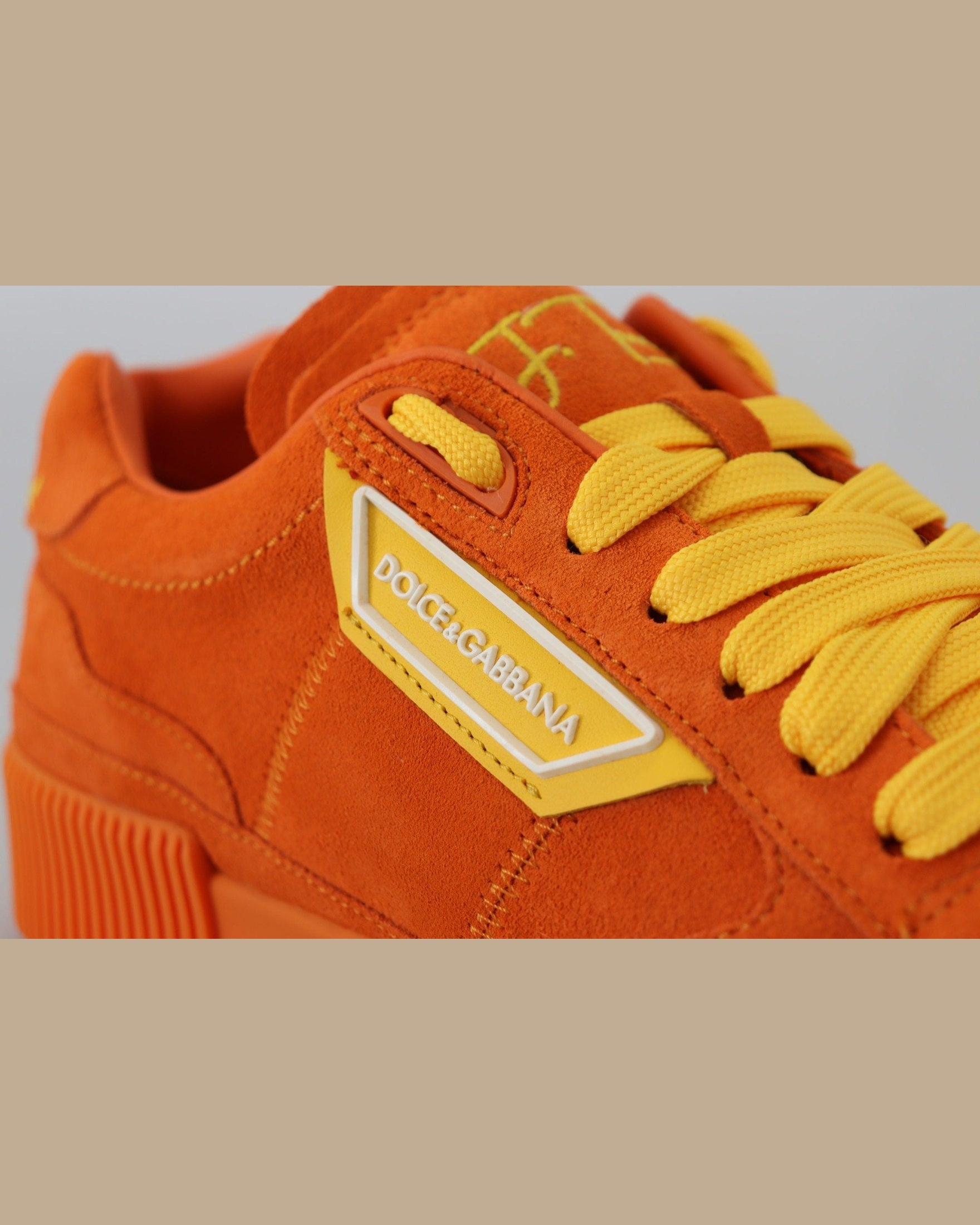Dolce & Gabbana Orange Leather Pj Tucker Sneakers Sneakers