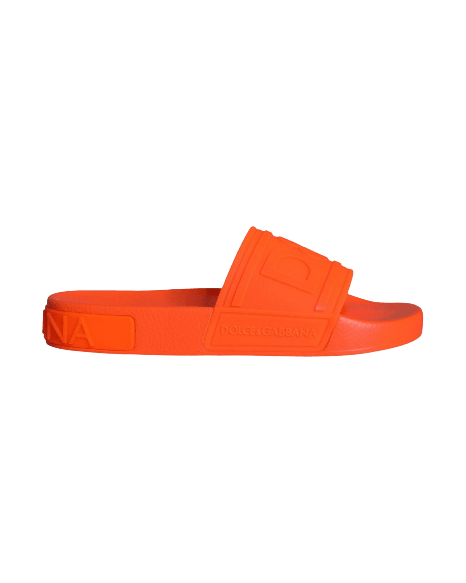 Dolce & Gabbana Orange Rubber Slides Sandals Beachwear Shoes Glam Steals