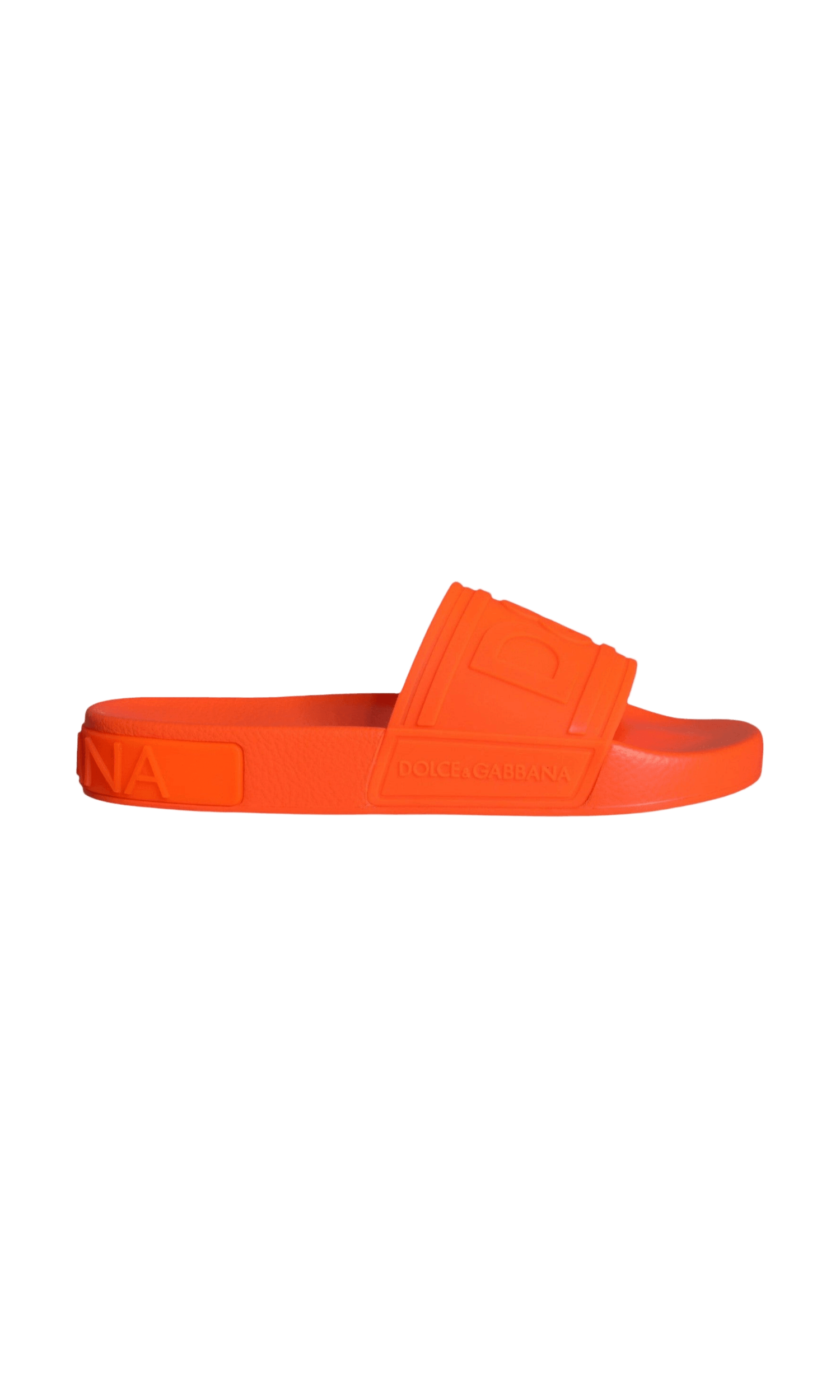 Dolce & Gabbana Orange Rubber Slides Sandals Beachwear Shoes Glam Steals