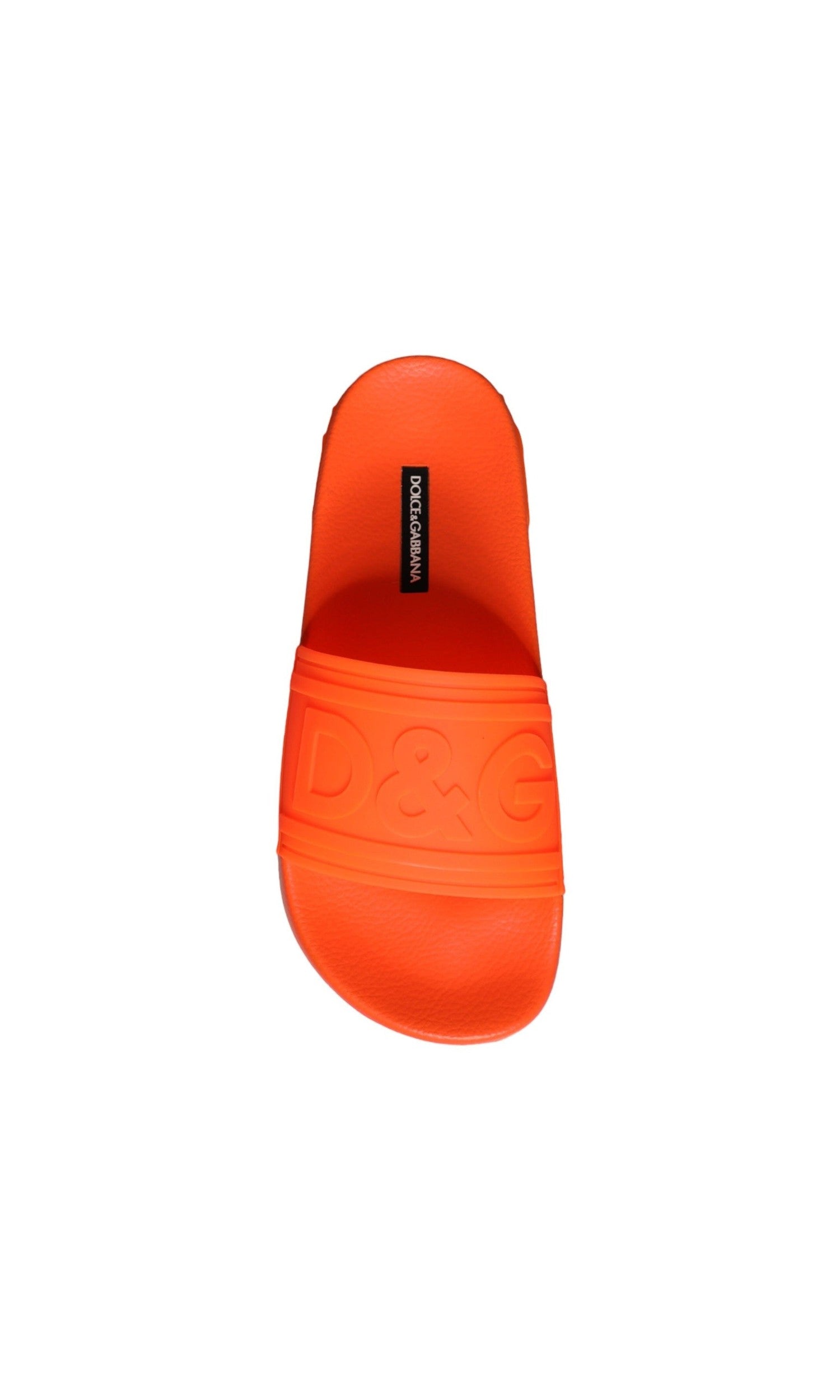 Dolce & Gabbana Orange Rubber Slides Sandals Beachwear Shoes Glam Steals