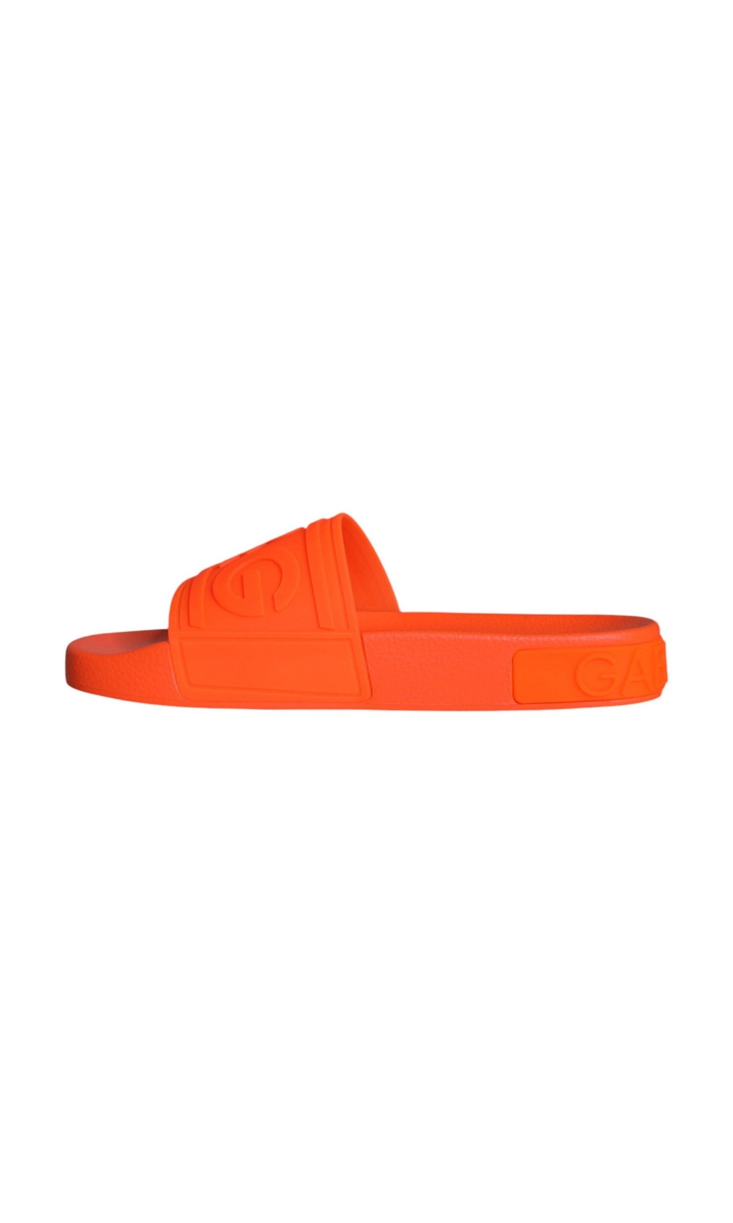 Dolce & Gabbana Orange Rubber Slides Sandals Beachwear Shoes Glam Steals
