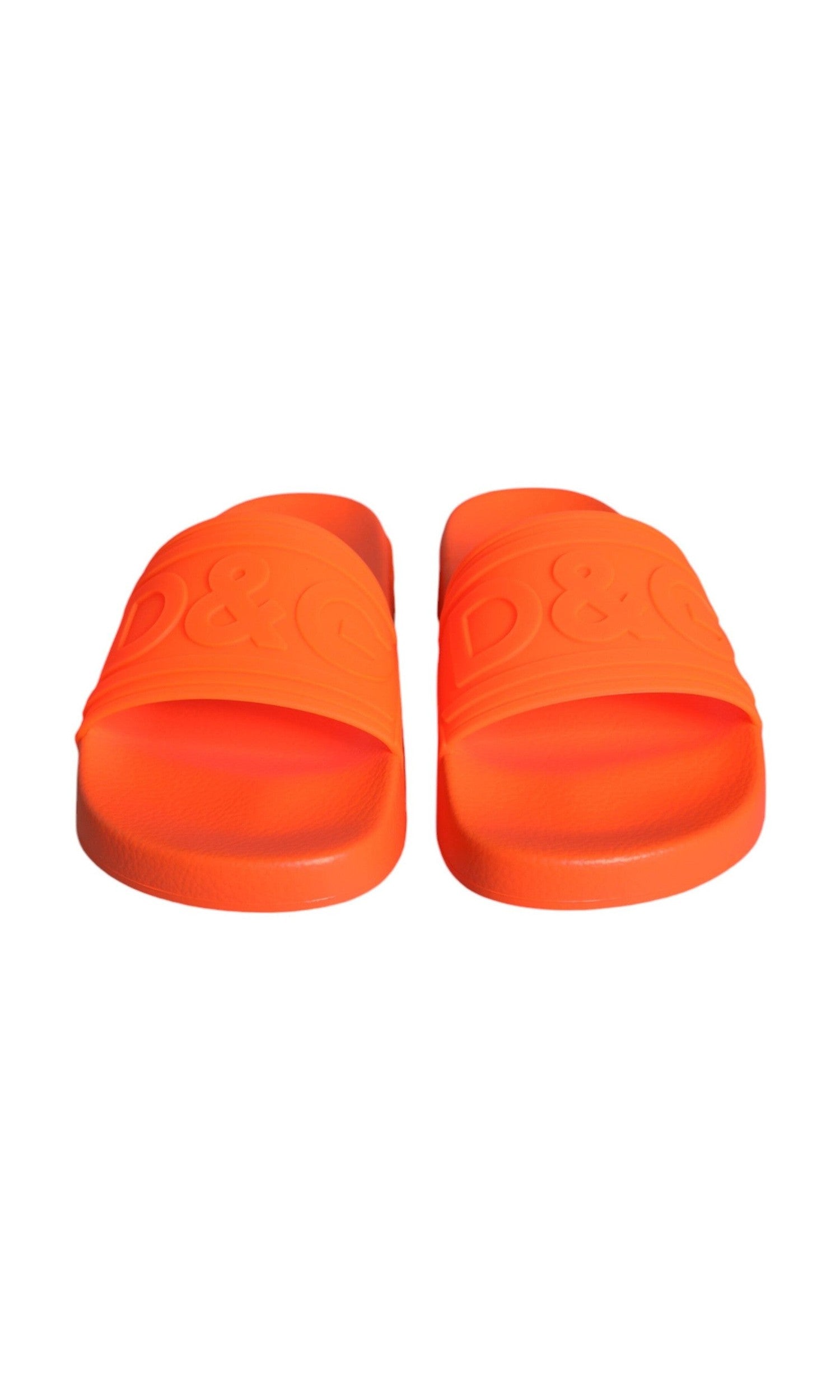 Dolce & Gabbana Orange Rubber Slides Sandals Beachwear Shoes Glam Steals