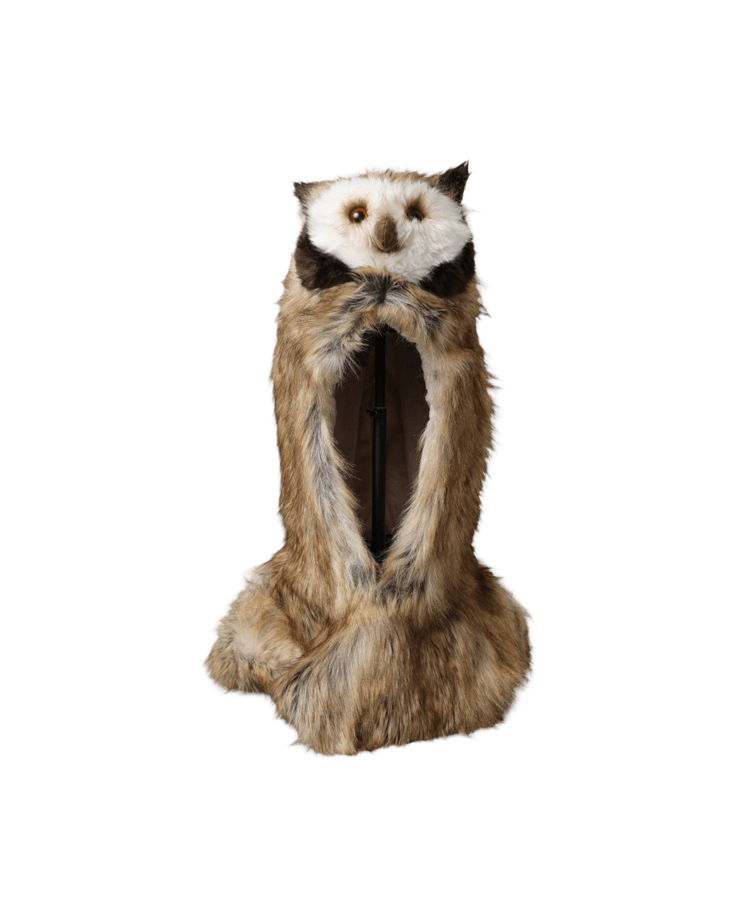 Dolce & Gabbana Owl Faux Fur Whole Head Cap Brown Hat Glam Steals