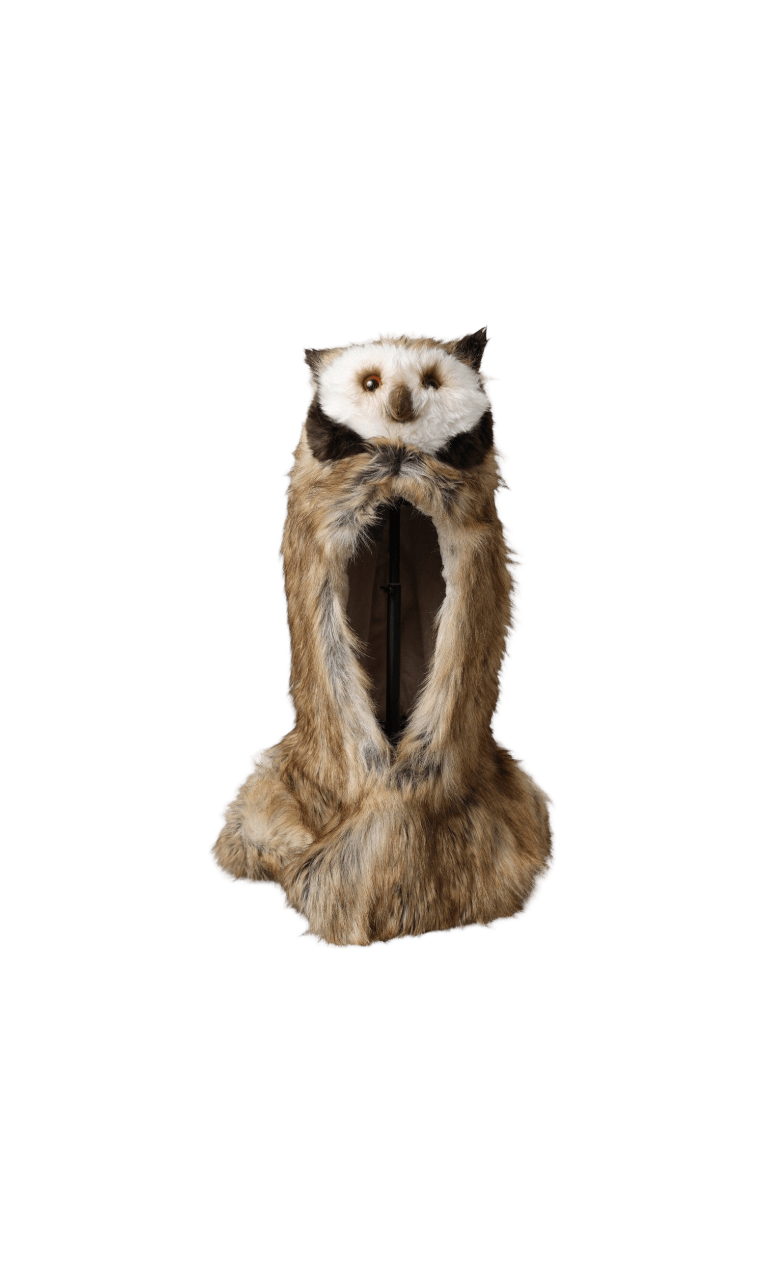Dolce & Gabbana Owl Faux Fur Whole Head Cap Brown Hat Glam Steals