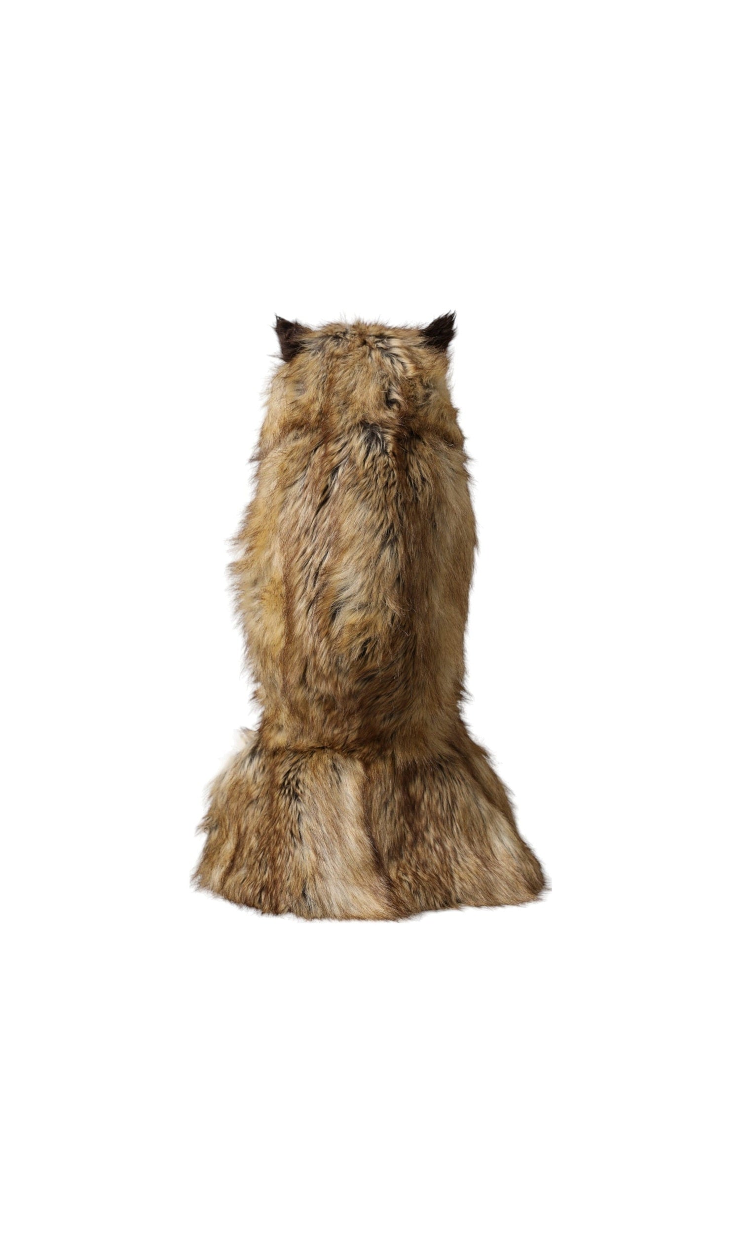 Dolce & Gabbana Owl Faux Fur Whole Head Cap Brown Hat Glam Steals