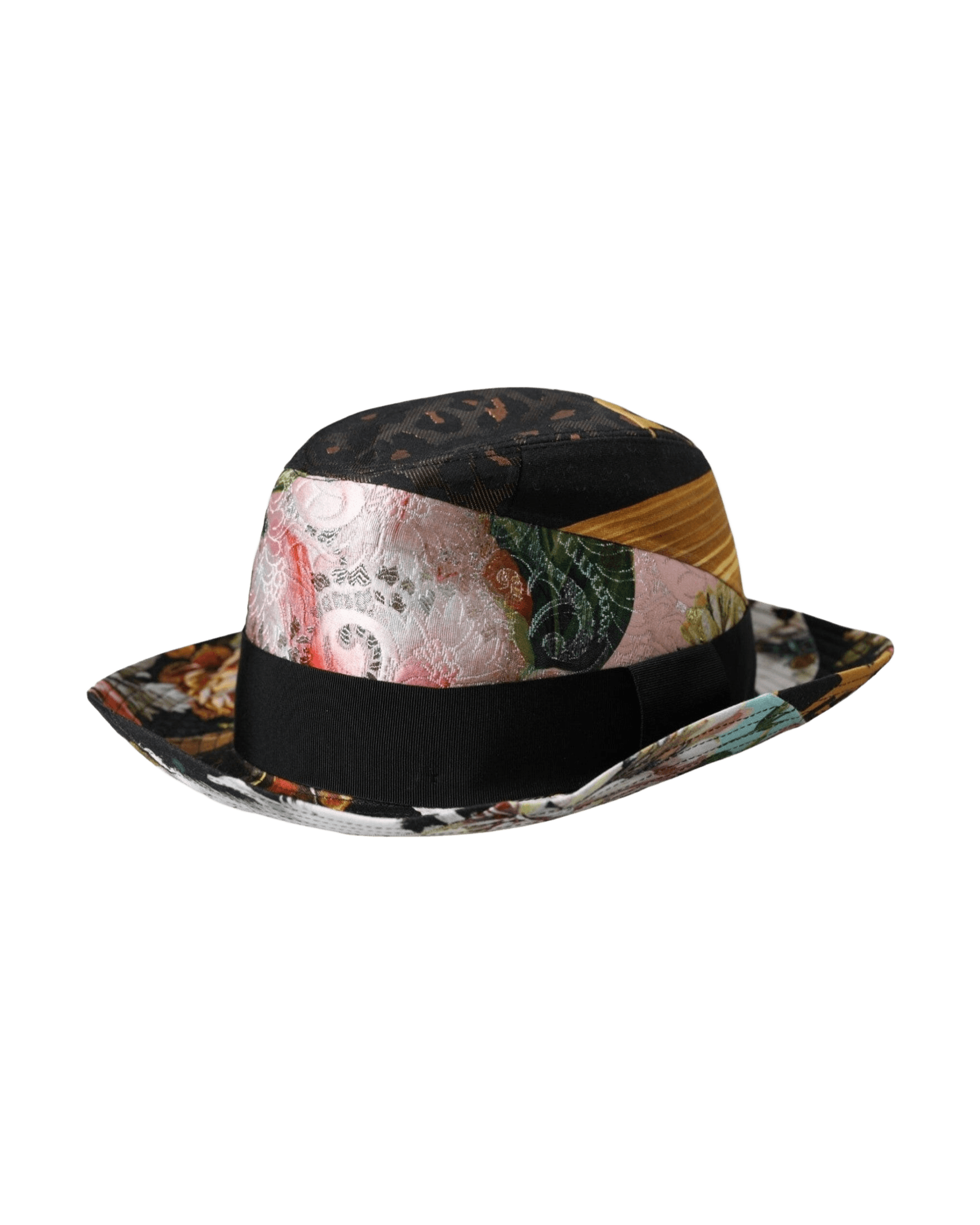 Dolce & Gabbana Patchwork Women Fedora Wide Brim Multicolor Hat Glam Steals