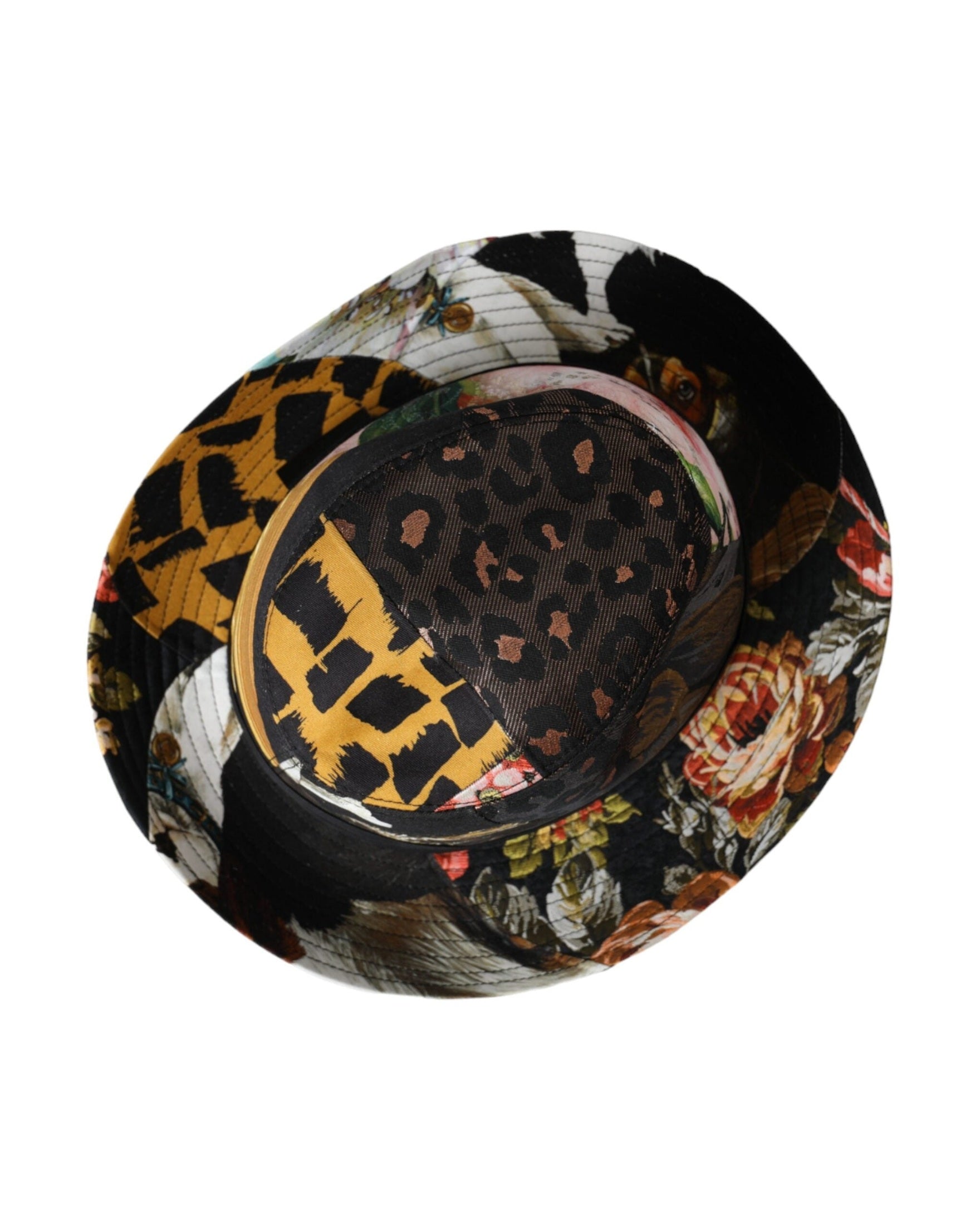 Dolce & Gabbana Patchwork Women Fedora Wide Brim Multicolor Hat Glam Steals