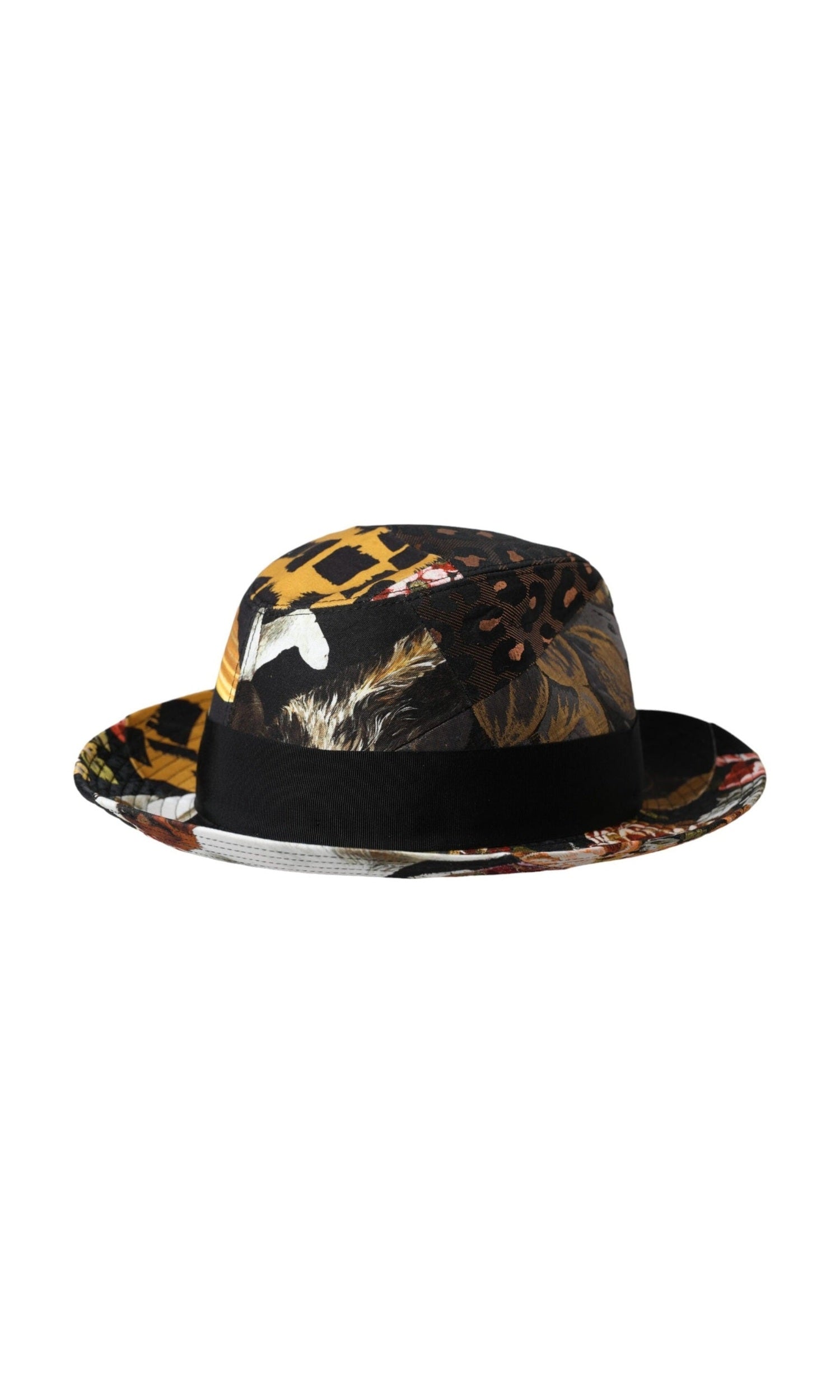 Dolce & Gabbana Patchwork Women Fedora Wide Brim Multicolor Hat Glam Steals