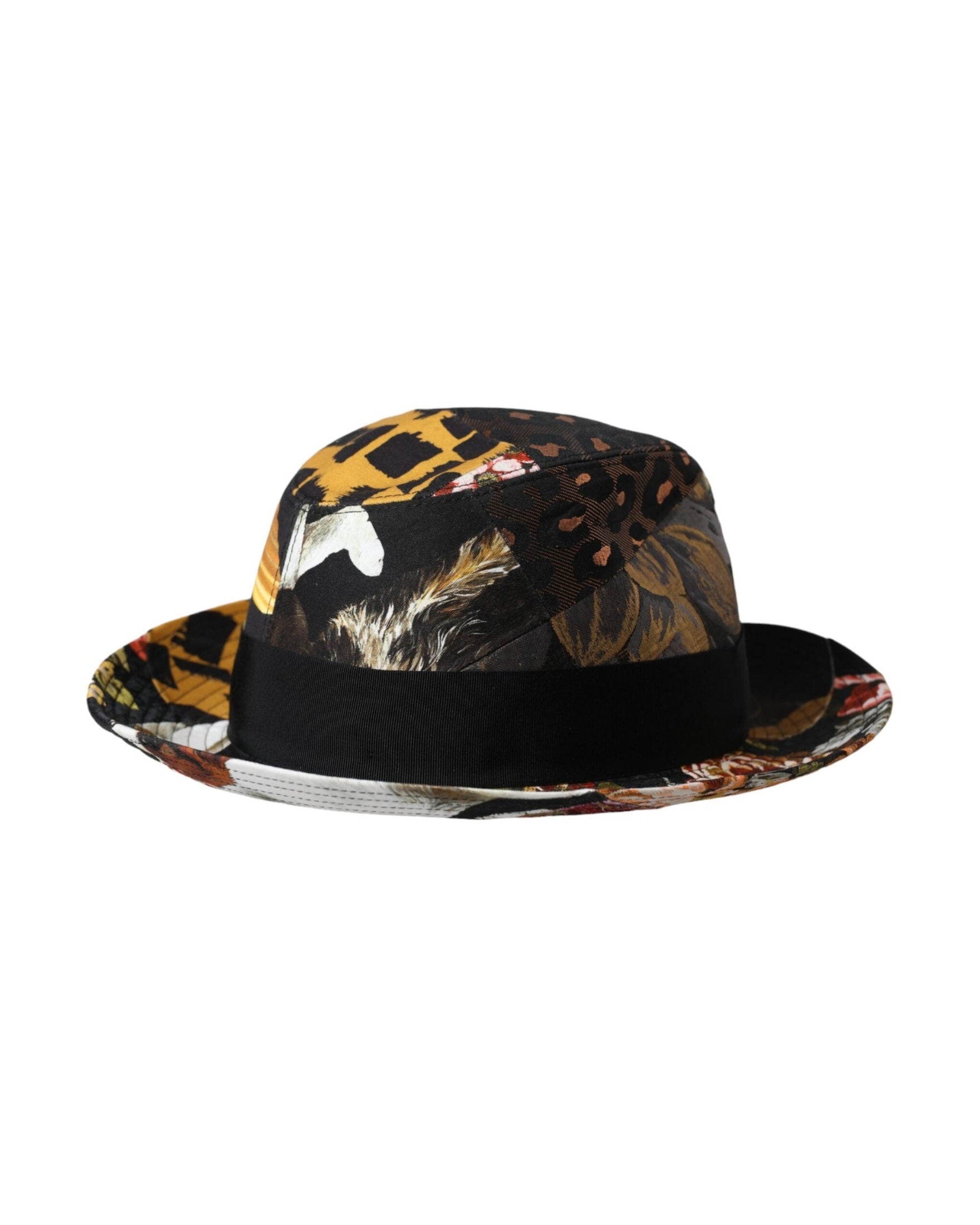 Dolce & Gabbana Patchwork Women Fedora Wide Brim Multicolor Hat Glam Steals