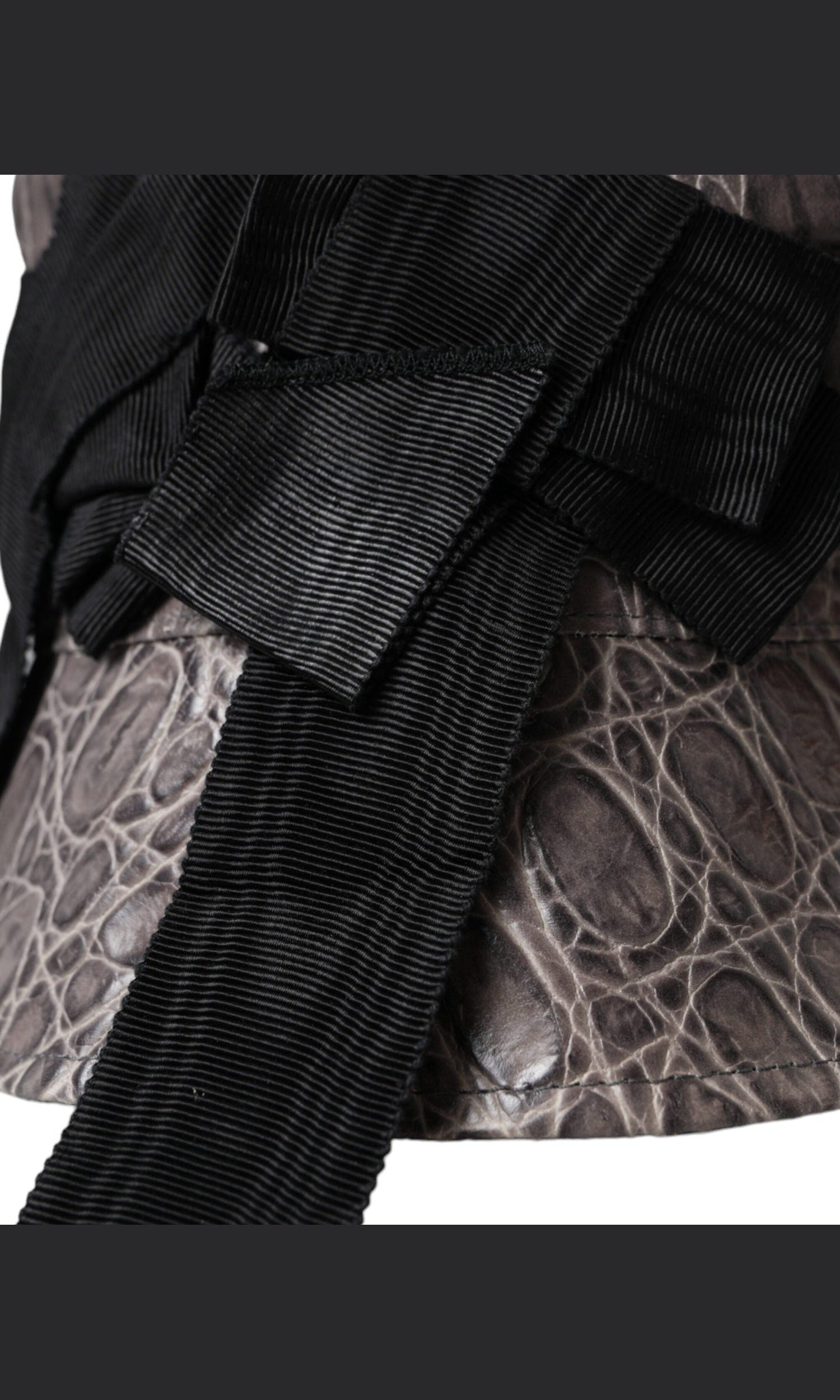 Dolce & Gabbana Patterned Leather Bucket Black Gray Hat Glam Steals