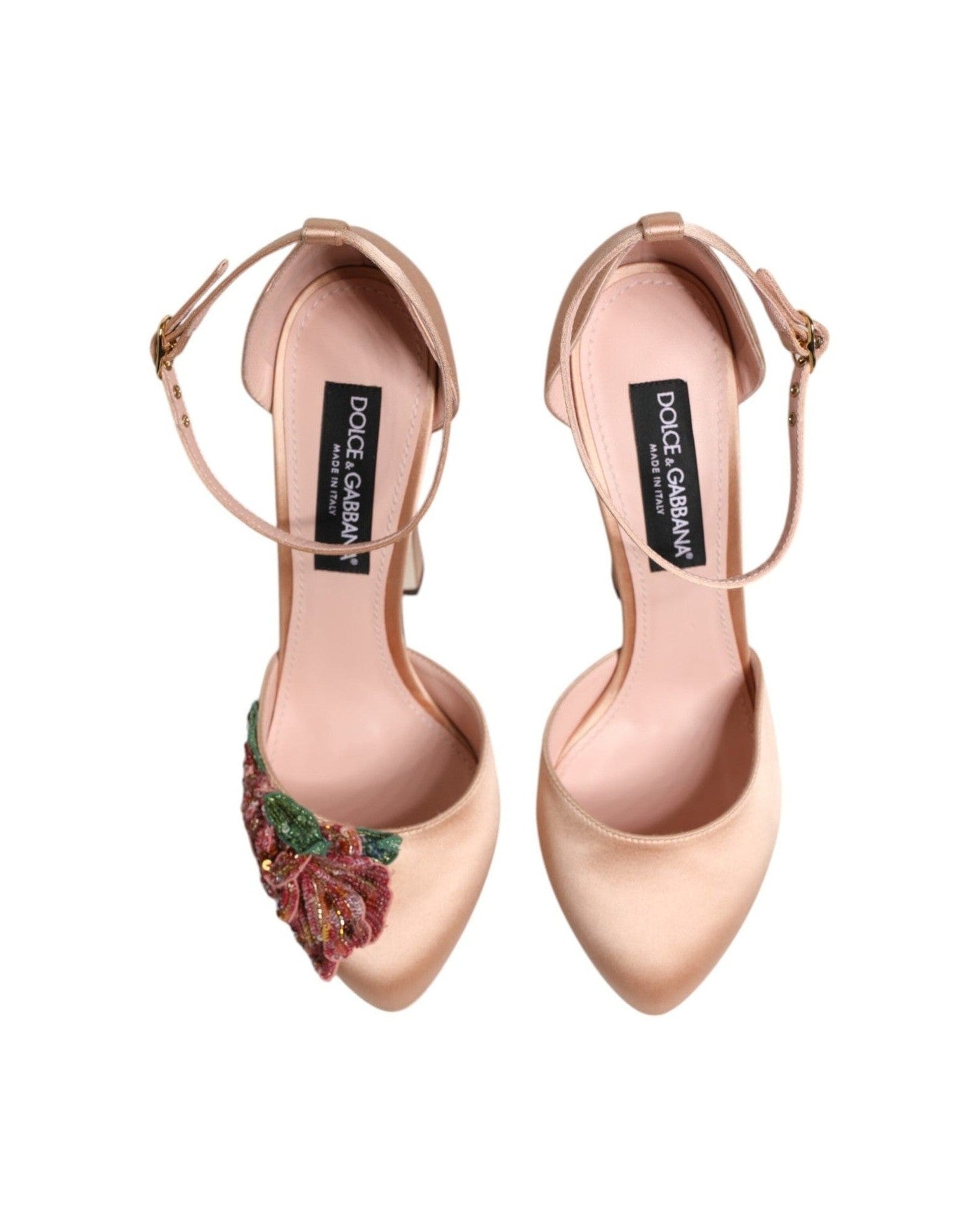 Dolce & Gabbana Pink Block Heels Ankle Strap Sandals Shoes Heels