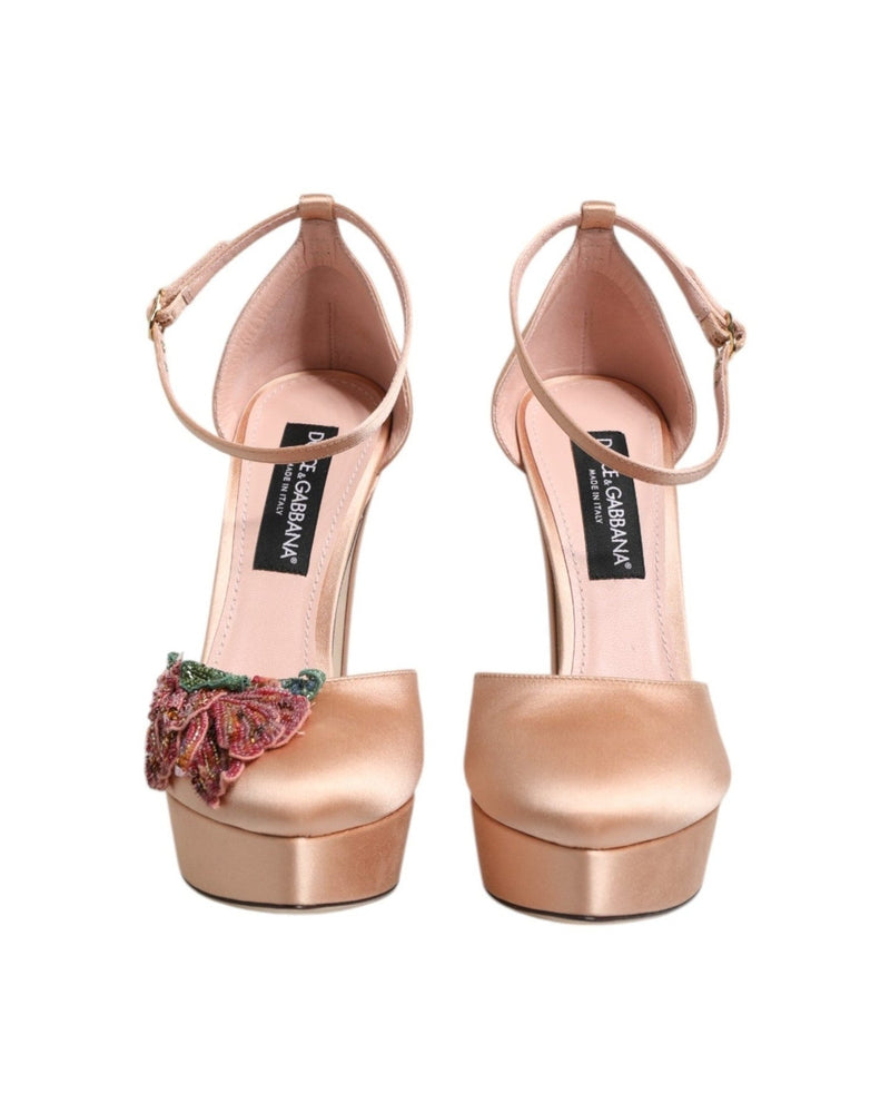 Dolce & Gabbana Pink Block Heels Ankle Strap Sandals Shoes Glam Steals