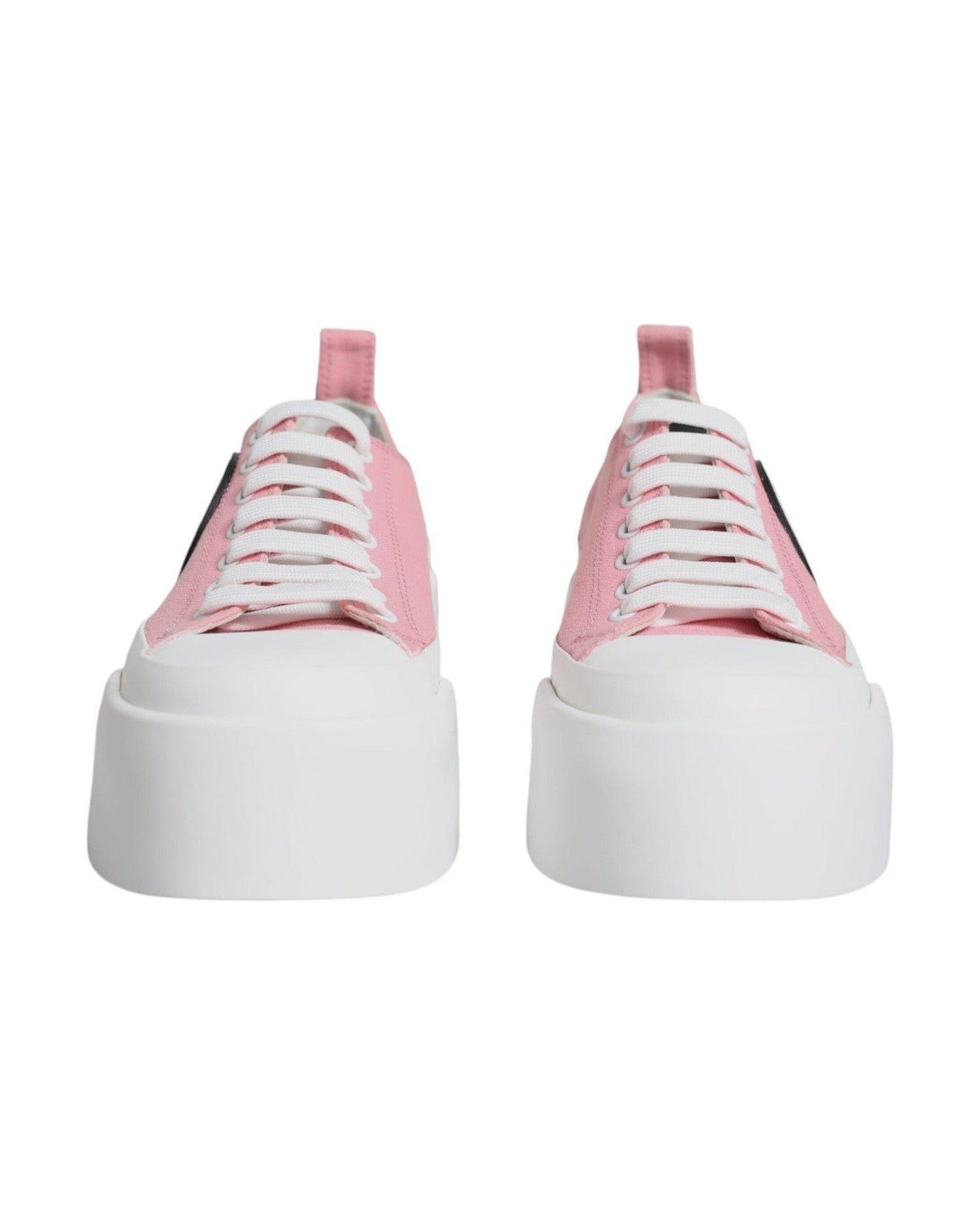 Dolce & Gabbana Pink White Canvas Logo Low Top Sneakers Shoes Glam Steals