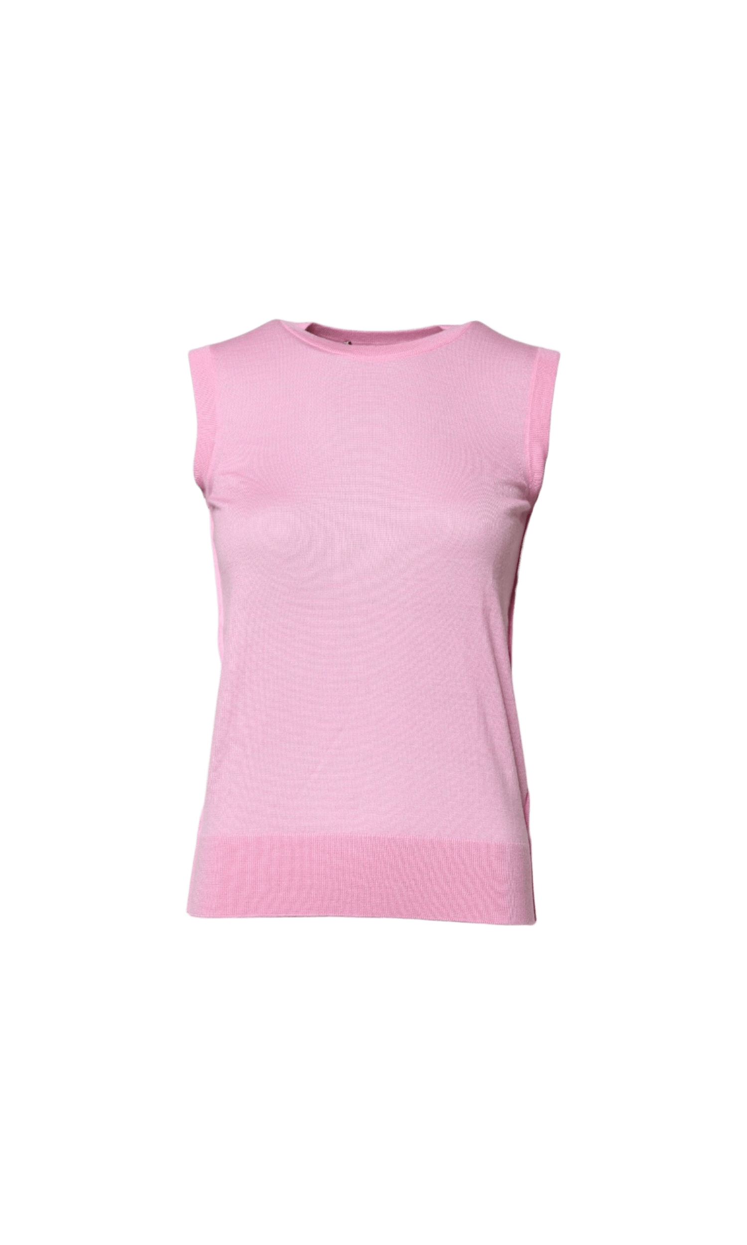 Dolce & Gabbana Pink Cashmere Round Neck Sleeveless Tank Top Glam Steals
