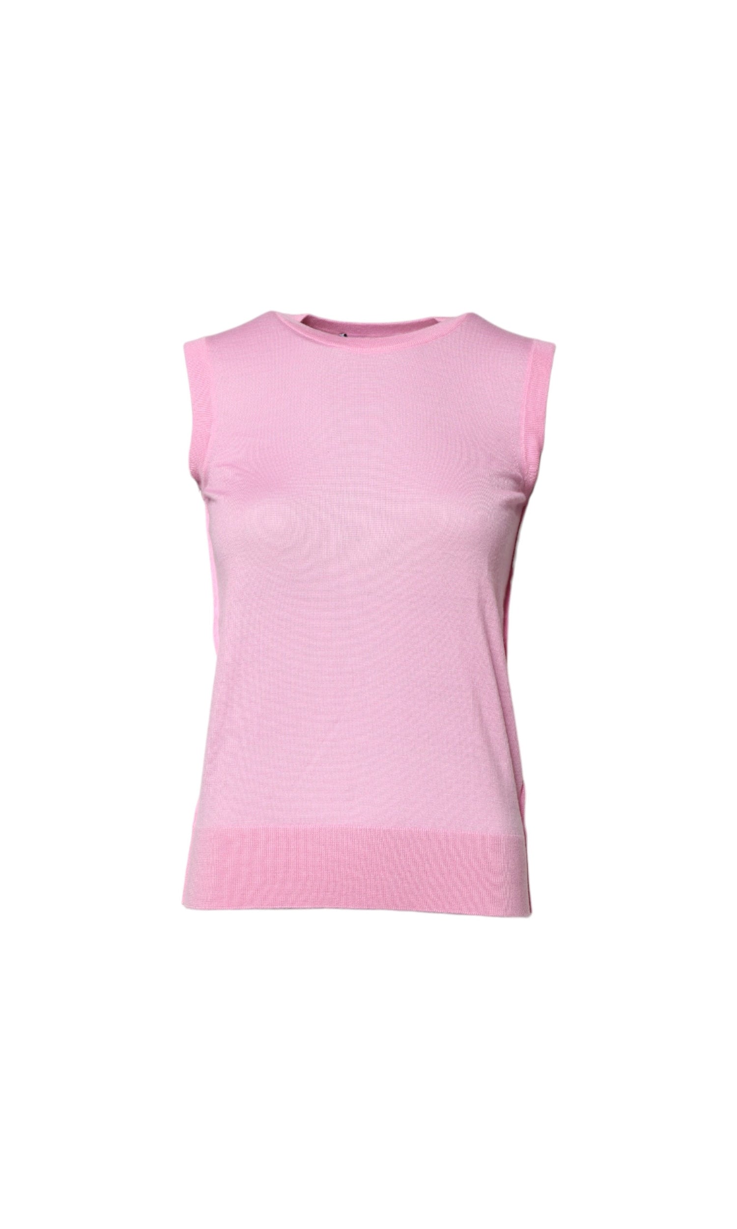 Dolce & Gabbana Pink Cashmere Round Neck Sleeveless Tank Top Glam Steals