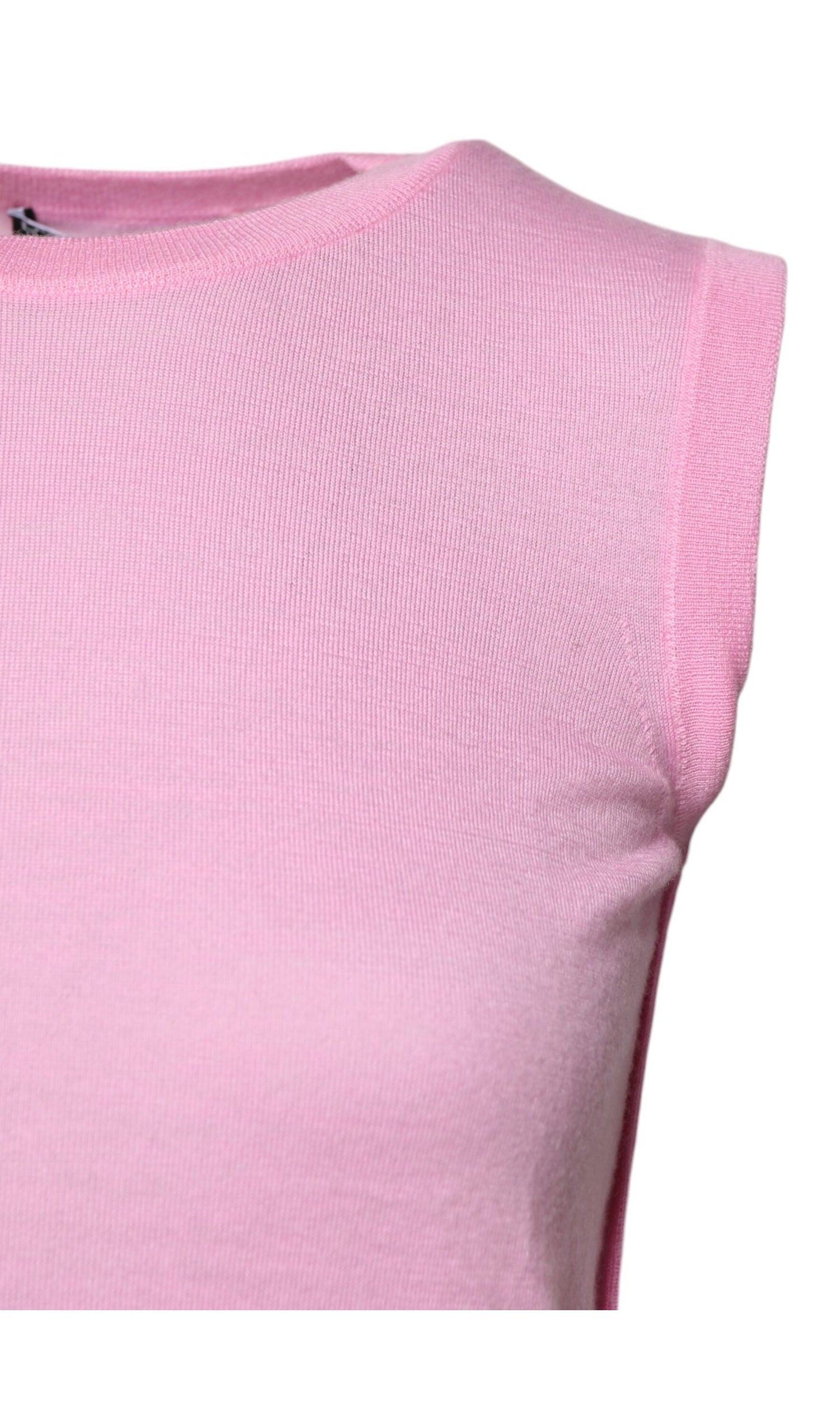 Dolce & Gabbana Pink Cashmere Round Neck Sleeveless Tank Top Glam Steals