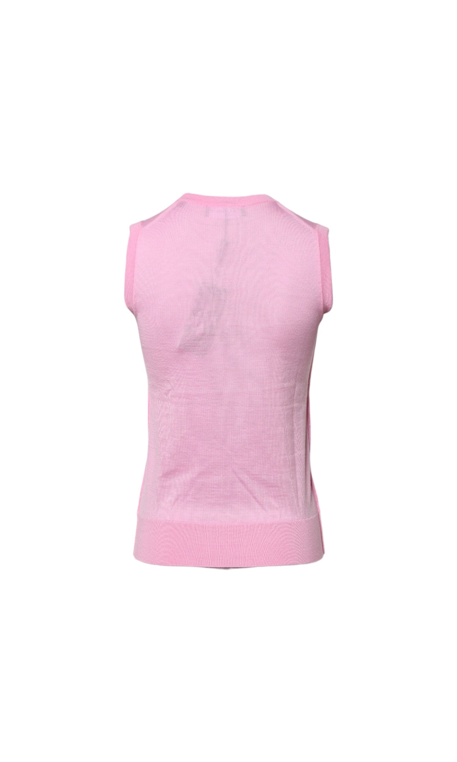 Dolce & Gabbana Pink Cashmere Round Neck Sleeveless Tank Top Glam Steals