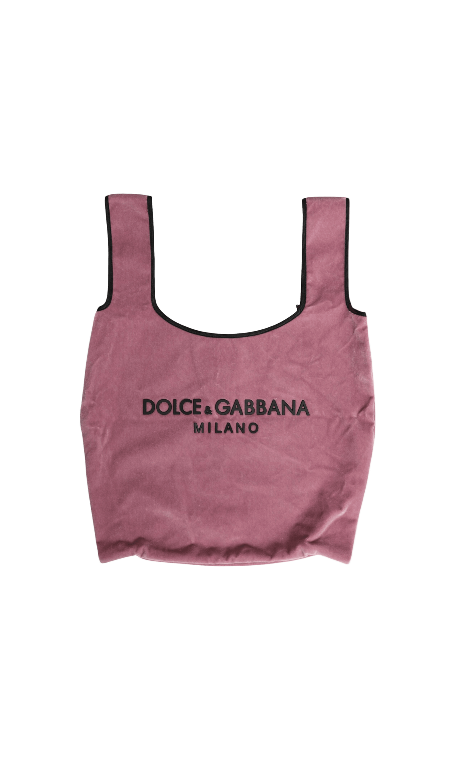 Dolce & Gabbana Pink Cotton Velvet Dg Milano Shoulder Shopping Borse Bag Glam Steals