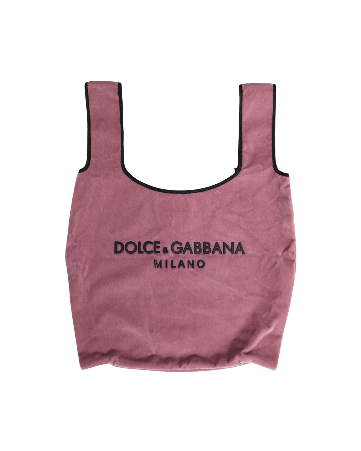 Dolce & Gabbana Pink Cotton Velvet Dg Milano Shoulder Shopping Borse Bag Glam Steals