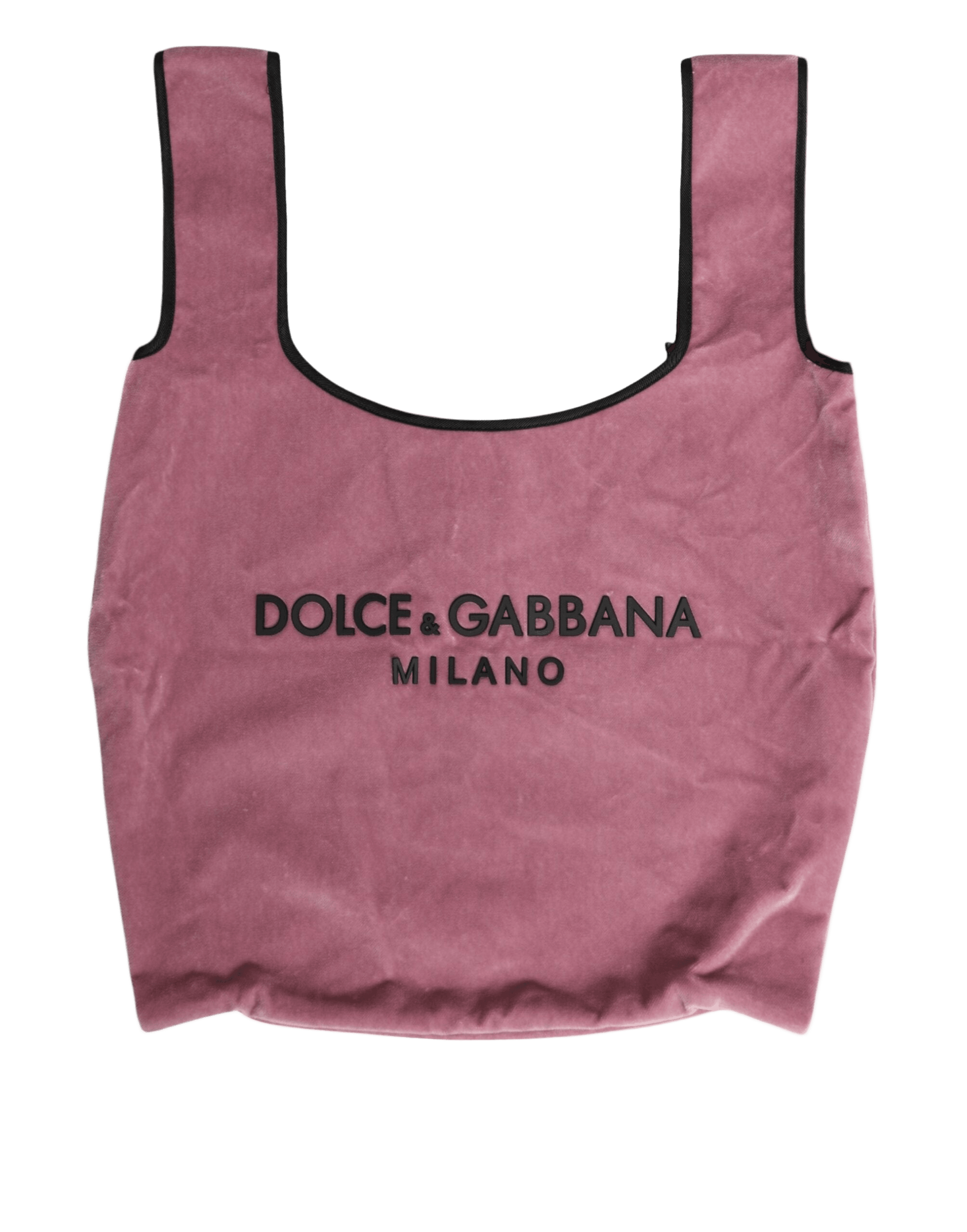 Dolce & Gabbana Pink Cotton Velvet Dg Milano Shoulder Shopping Borse Bag Glam Steals