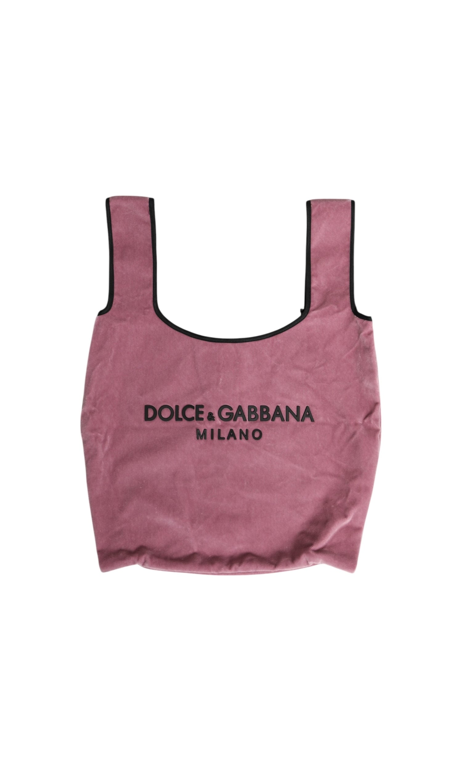 Dolce & Gabbana Pink Cotton Velvet Dg Milano Shoulder Shopping Borse Bag Glam Steals