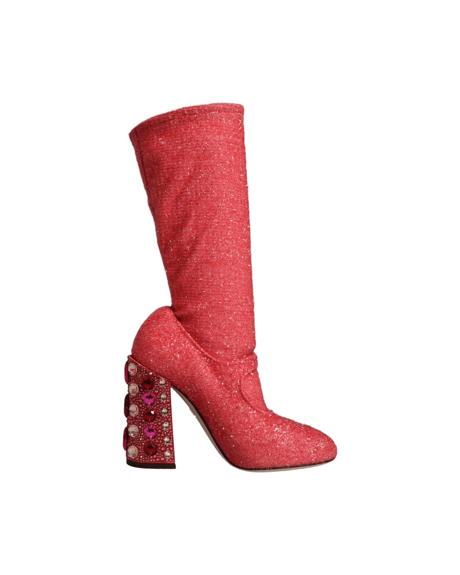 Dolce & Gabbana Pink Crystal Lurex Fantasy High Boots Shoes Glam Steals
