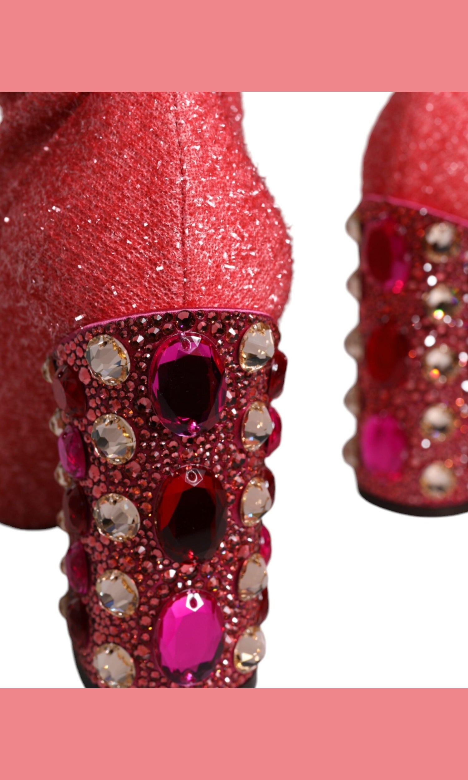 Dolce & Gabbana Pink Crystal Lurex Fantasy High Boots Shoes Glam Steals