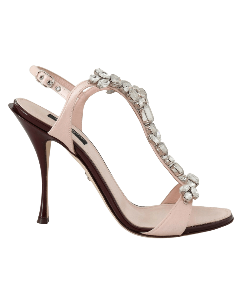 Dolce & Gabbana Pink Crystals Heels Keira Sandals Glam Steals