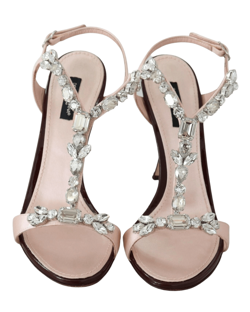 Dolce & Gabbana Pink Crystals Heels Keira Sandals Glam Steals