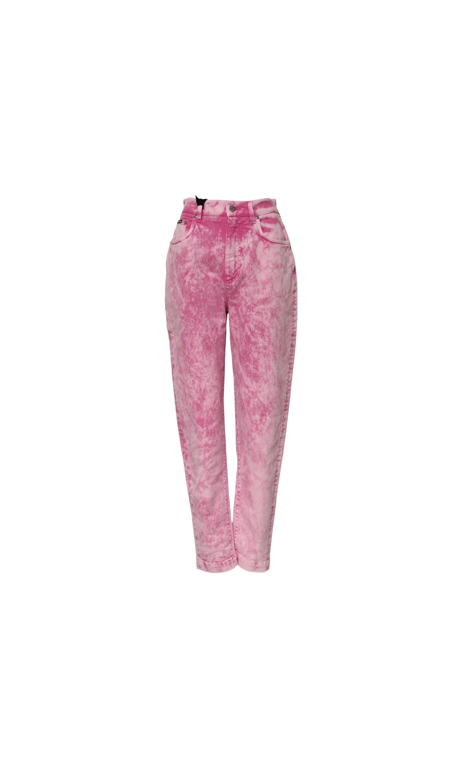 Dolce & Gabbana Pink Denim Tie Dye High Waist Tapered Jeans Glam Steals