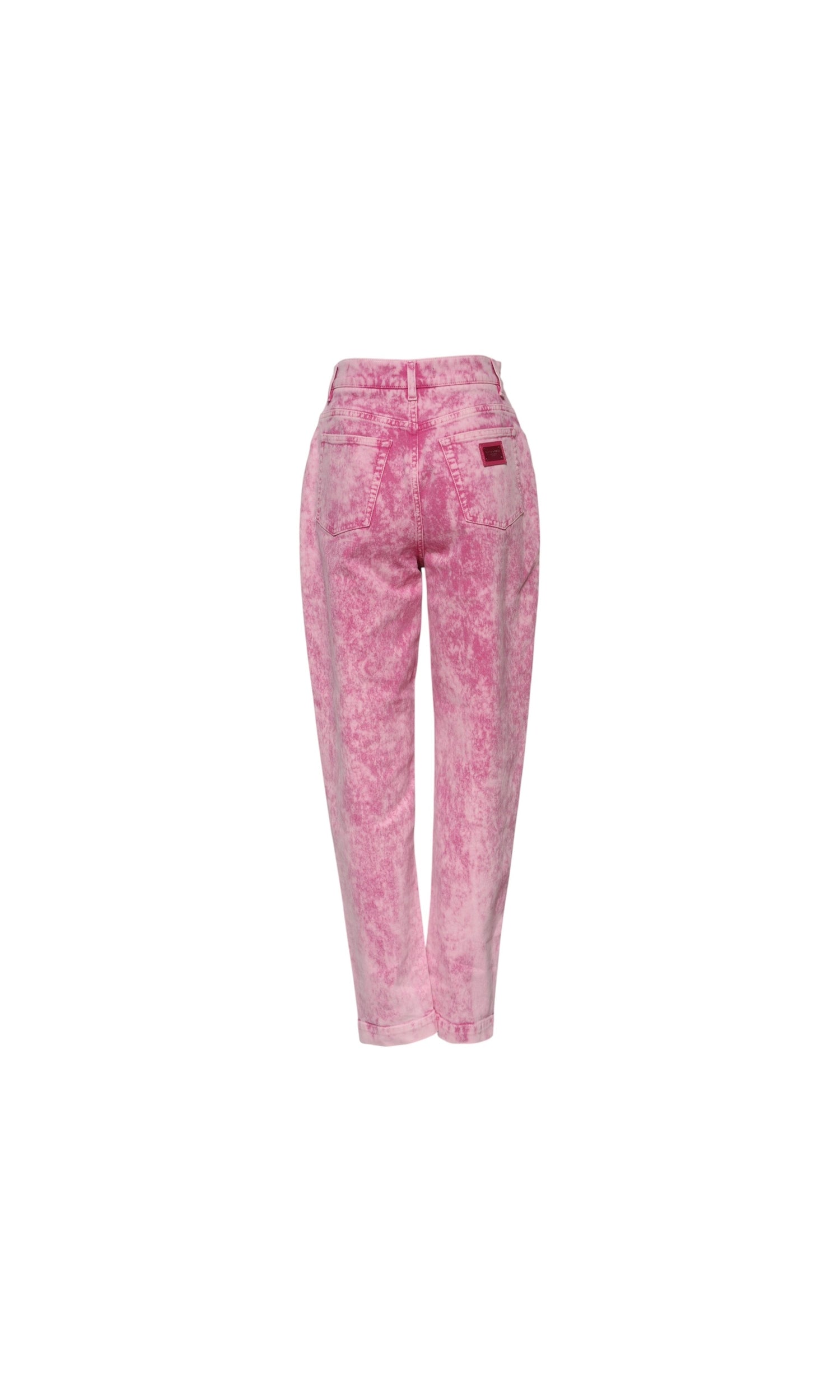 Dolce & Gabbana Pink Denim Tie Dye High Waist Tapered Jeans Glam Steals