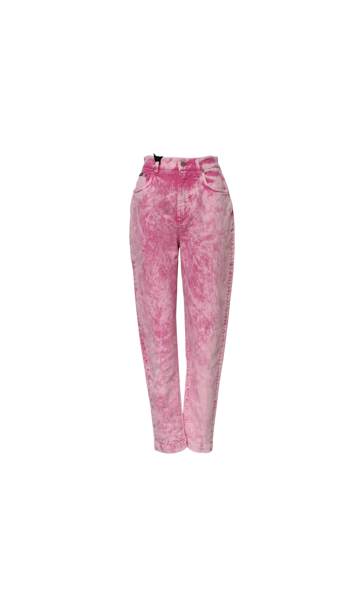 Dolce & Gabbana Pink Denim Tie Dye High Waist Tapered Jeans Glam Steals