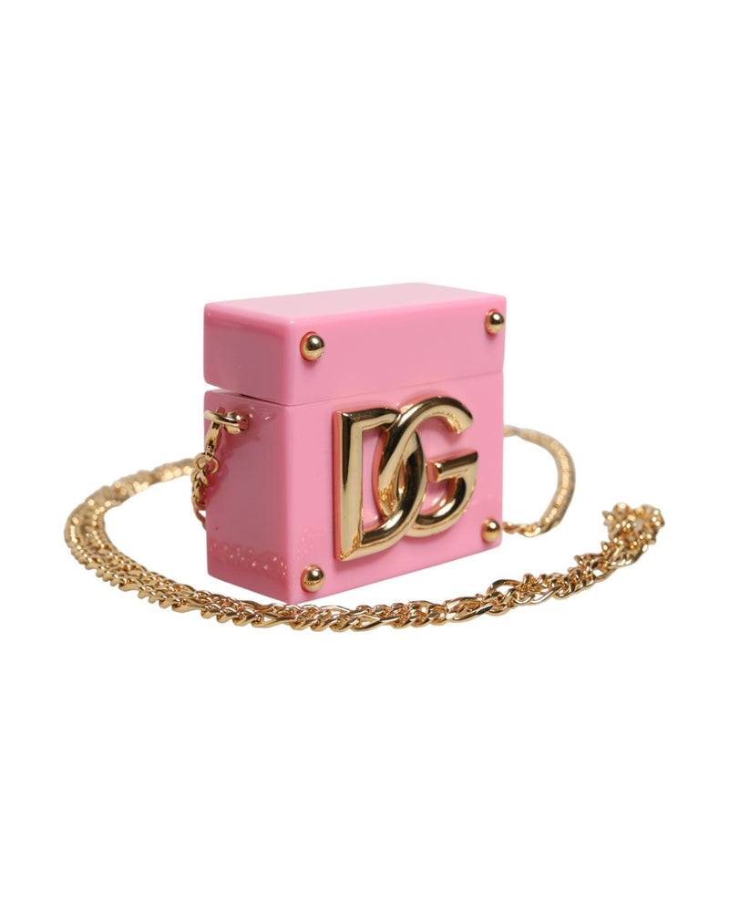 Dolce & Gabbana Pink Dg Logo Plaque Cover Gold Chain Airpods Case Glam Steals