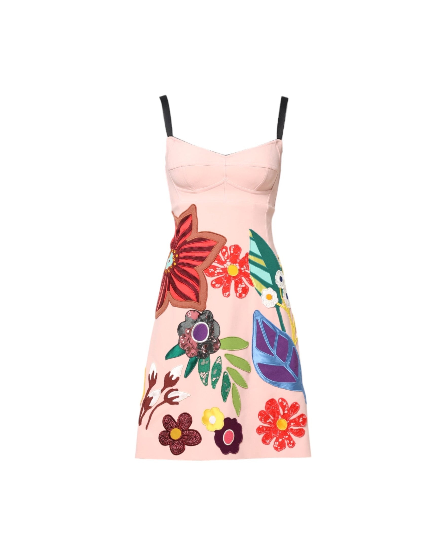 Dolce & Gabbana Pink Floral Print Spaghetti Strap Mini Dress Glam Steals