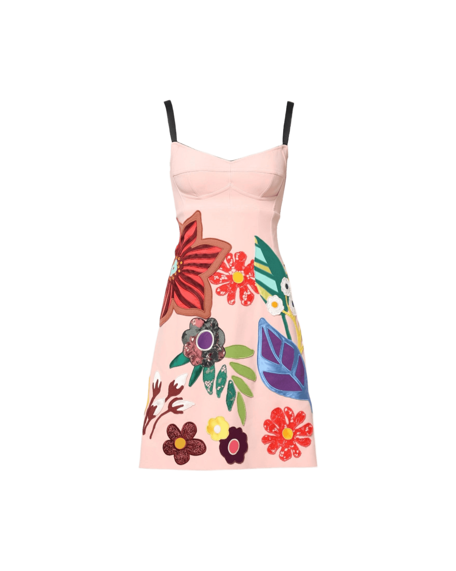 Dolce & Gabbana Pink Floral Print Spaghetti Strap Mini Dress Glam Steals