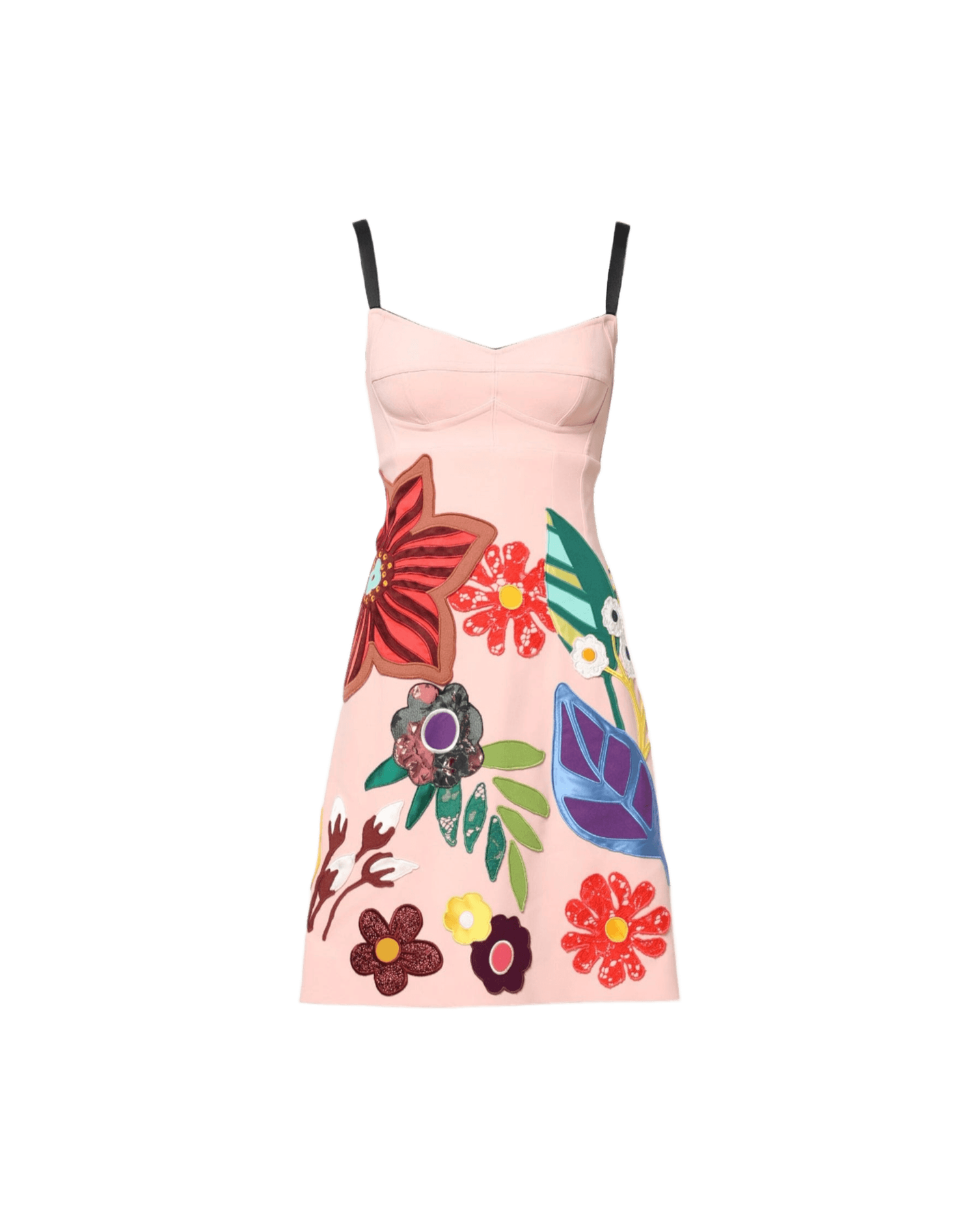 Dolce & Gabbana Pink Floral Print Spaghetti Strap Mini Dress Glam Steals