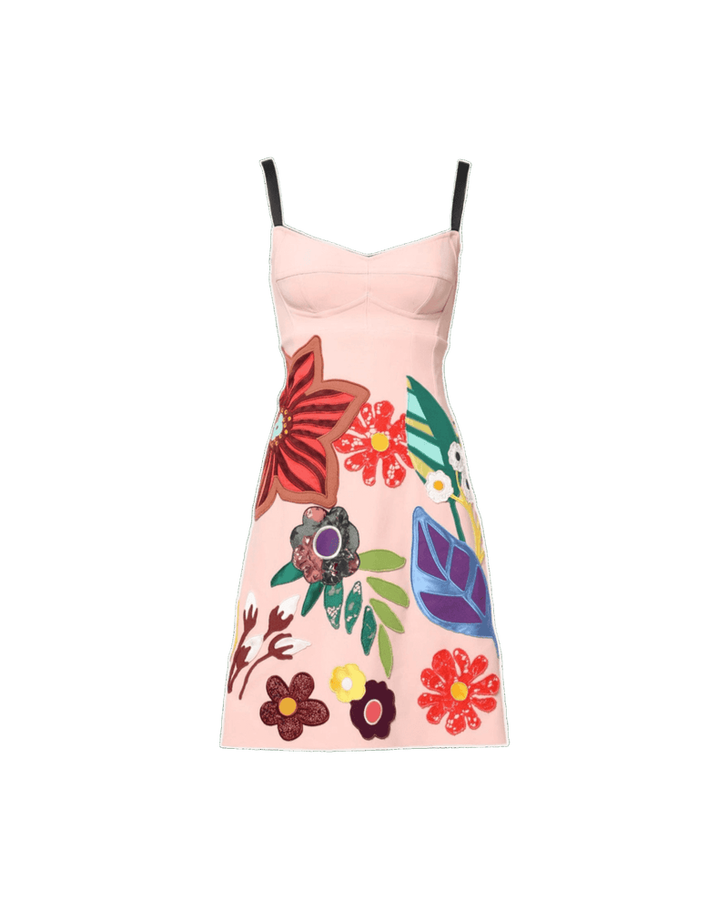 Dolce & Pink Gabbana Floral Print Spaghetti Strap Mini Dress Glam Steals