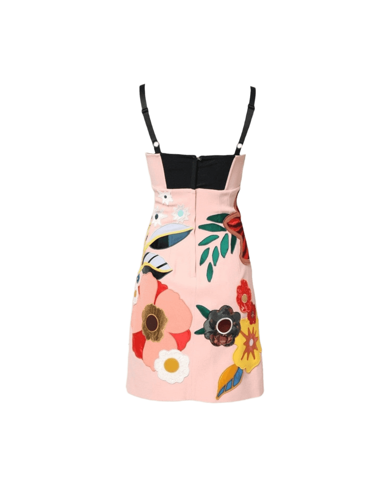 Dolce & Pink Gabbana Floral Print Spaghetti Strap Mini Dress Glam Steals