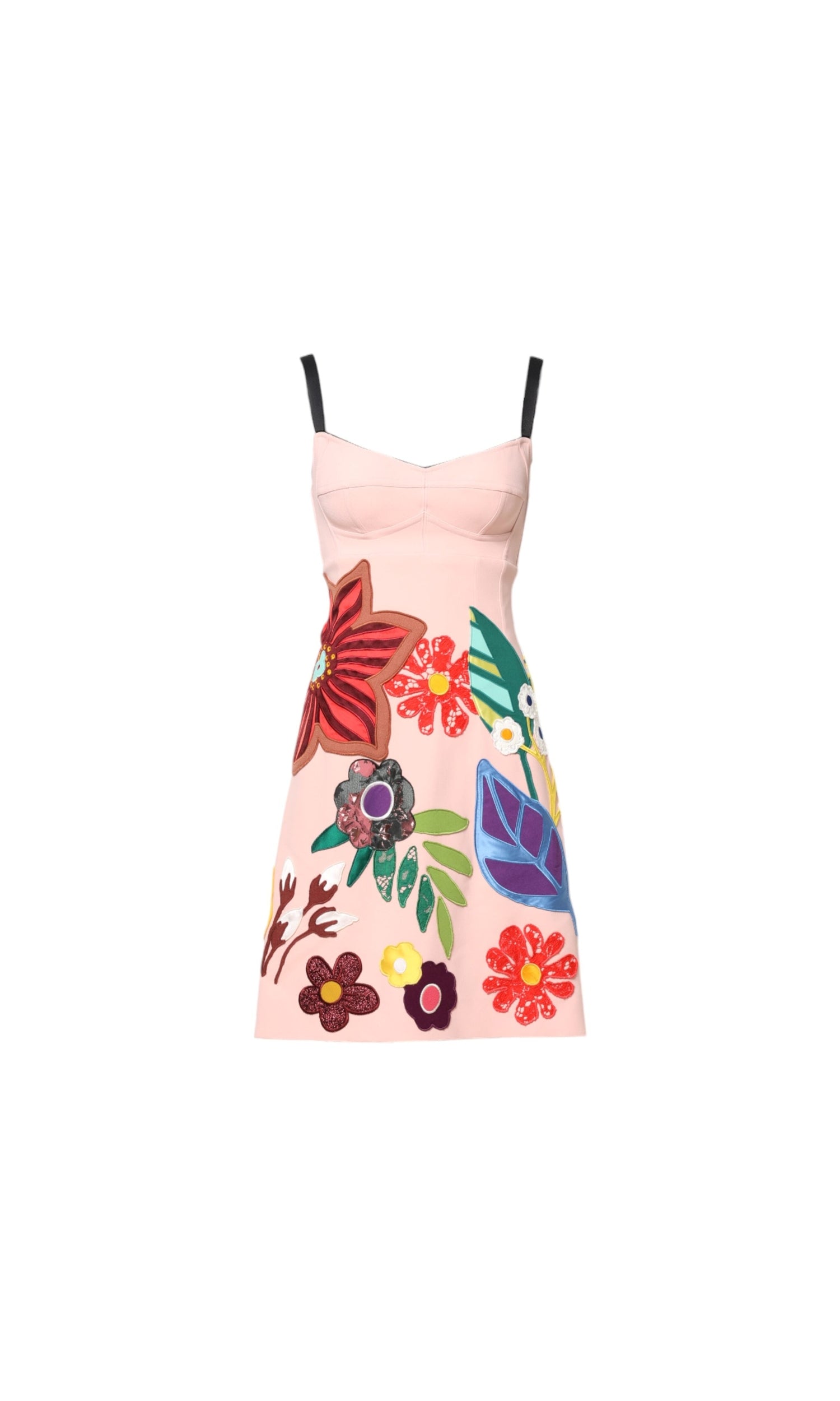 Dolce & Gabbana Pink Floral Print Spaghetti Strap Mini Dress Glam Steals