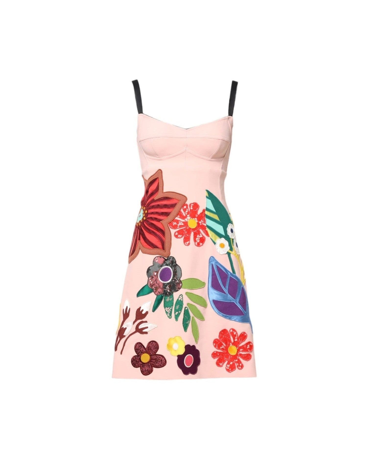 Dolce & Gabbana Pink Floral Print Spaghetti Strap Mini Dress Glam Steals